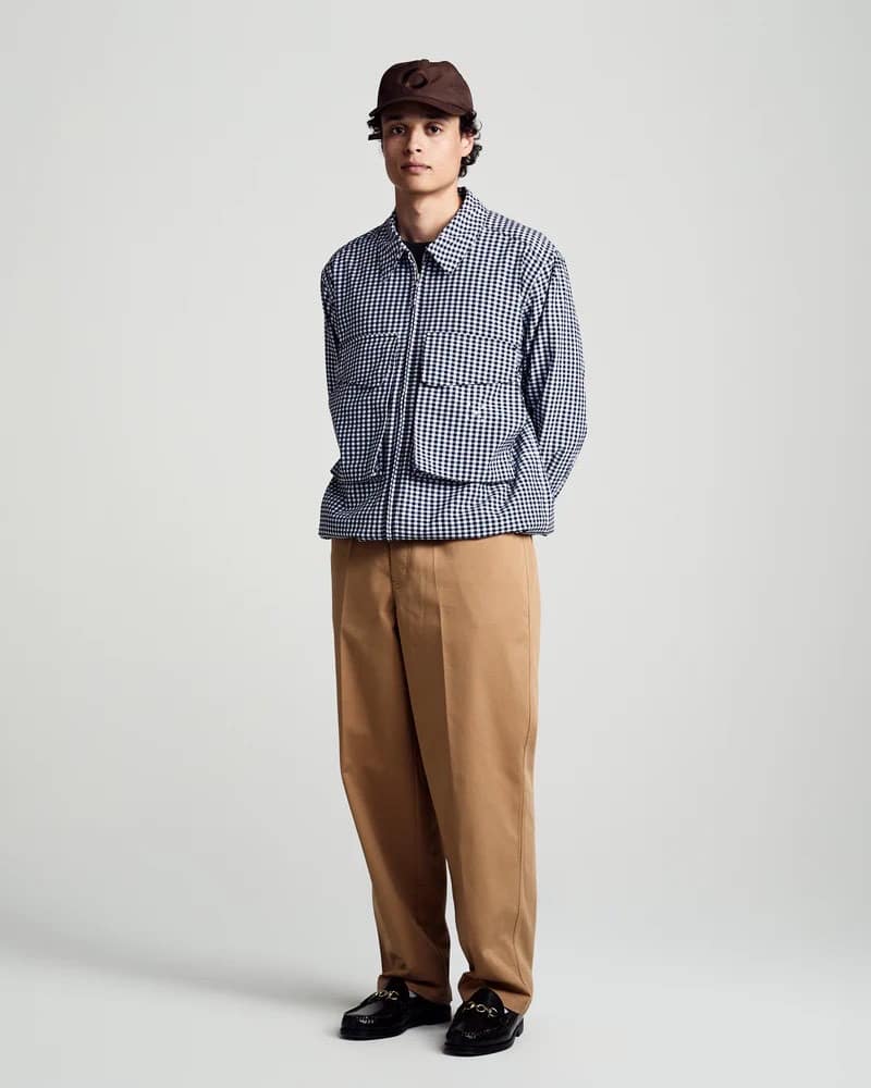 POP TRADING COMPANY/ポップトレーディングカンパニー/GINGHAM BOXER OVERSHIRT BLACK/OFF WHITE BLACK M
