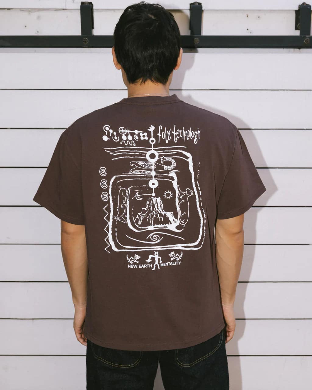 BRAIN DEAD/ブレインデッド/ANCIENT KNOWLEDGE T-SHIRT - BERRY BROWN M