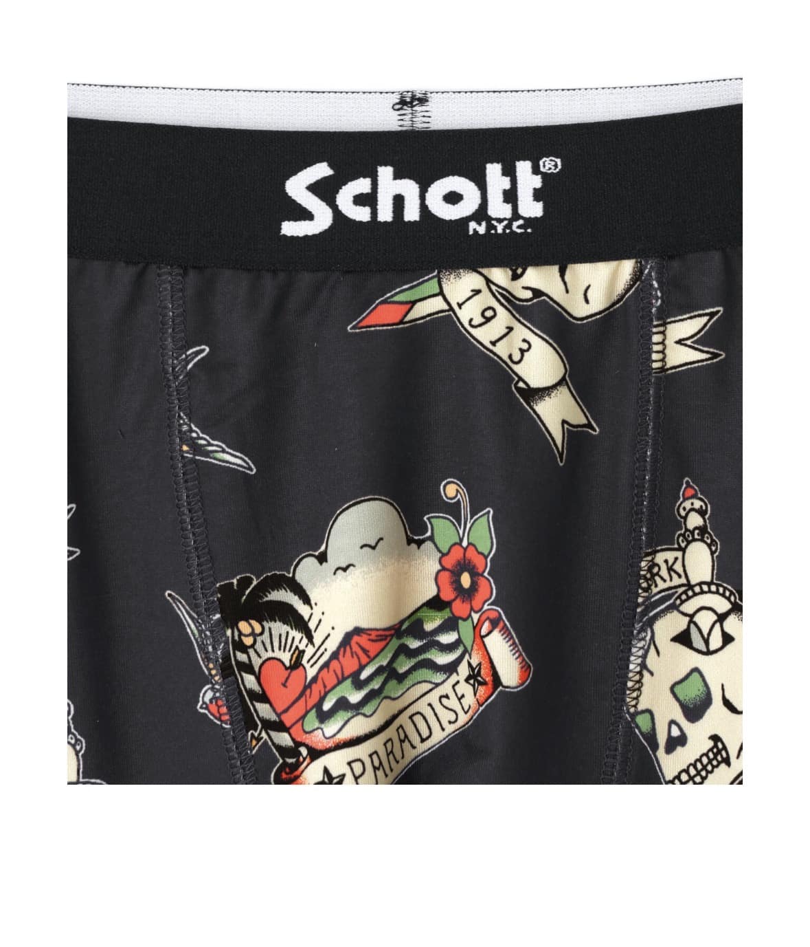 Schott/ショット　BOXER PANTS TATOO/ボクサーパンツ タトゥー BLACK M
