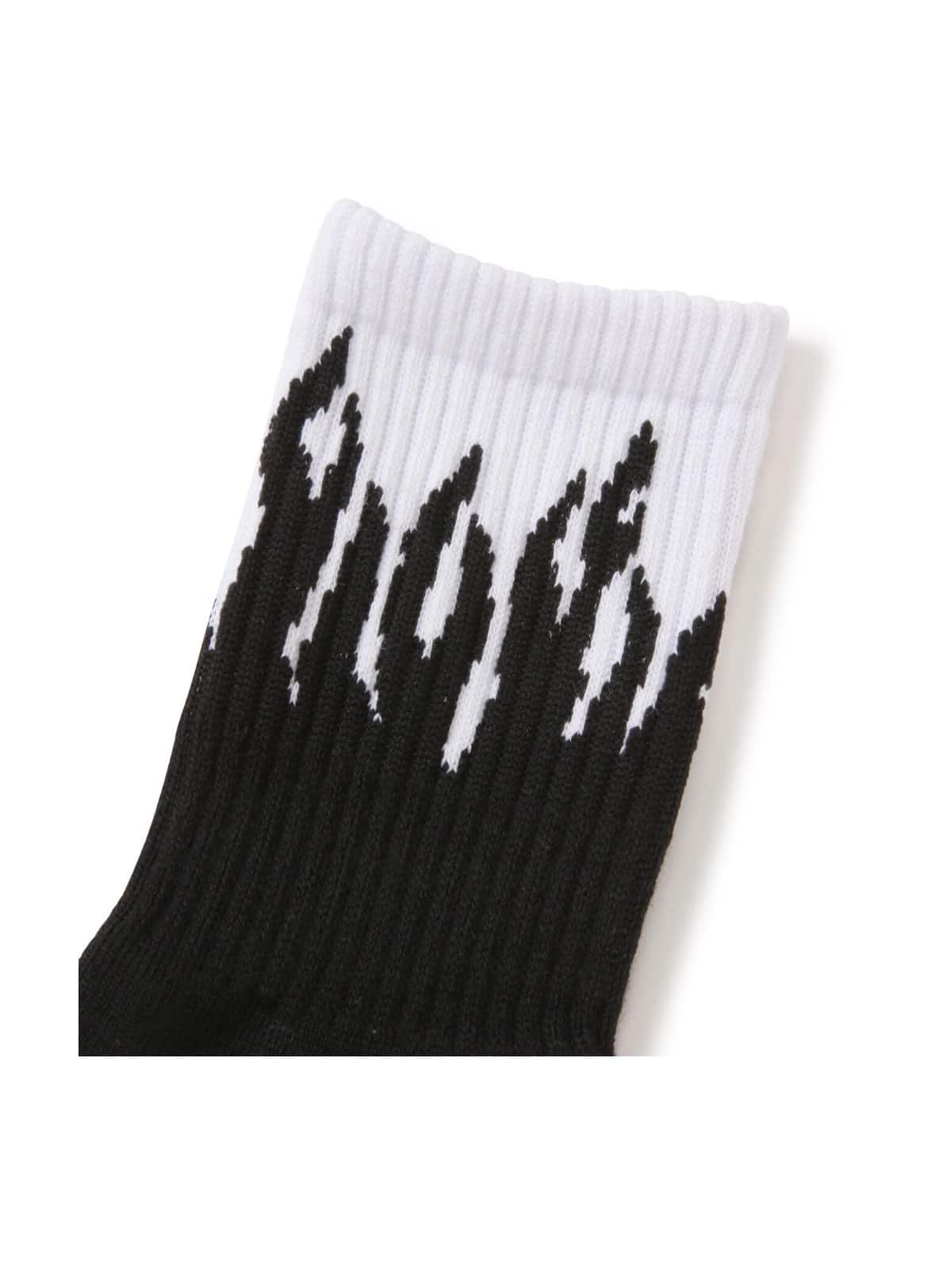 Schott/ショット/HIGT-SOCKS FLAME/フレイム ハイソックス BLACK＆WHITE F