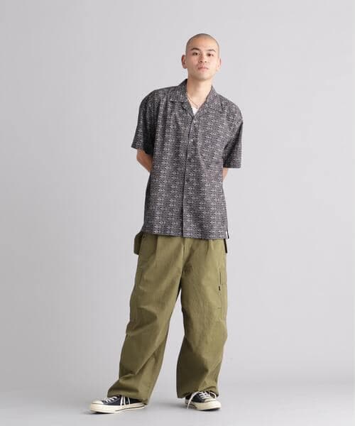 MANASTASH/マナスタッシュ/FISH PATTERN SHIRTS シャツ BLACK S