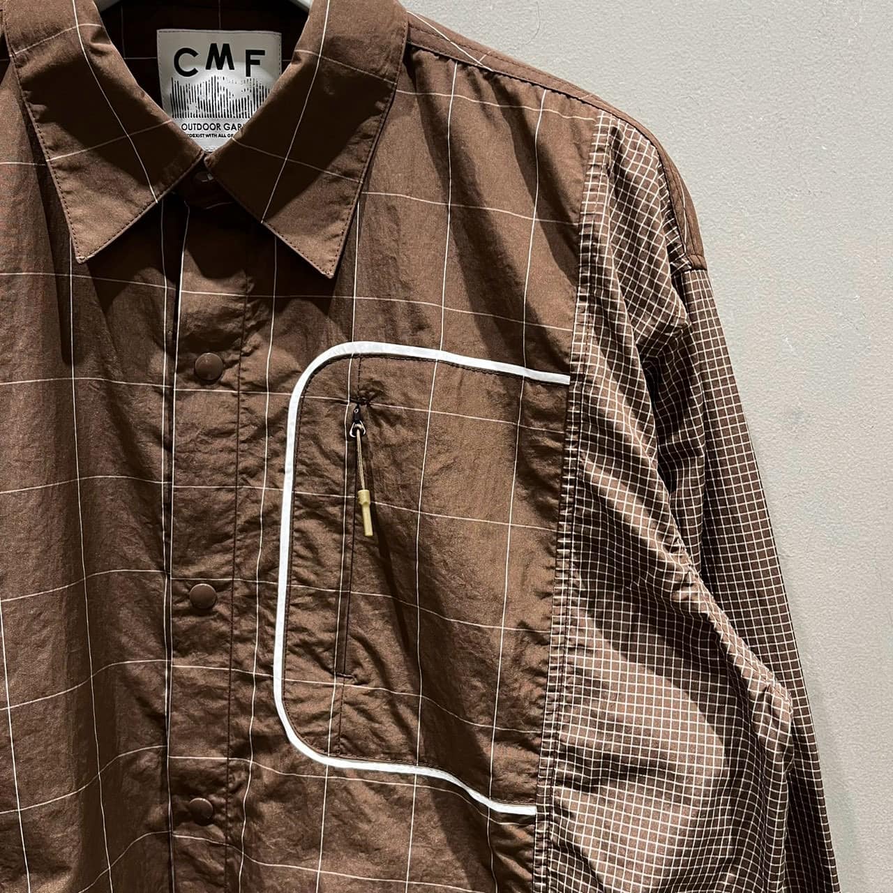 CMF OUTDOOR GARMENT/シーエムエフアウトドアガーメント/ATTACHED SHIRTS CMF2602-S02 GRID BROWN M
