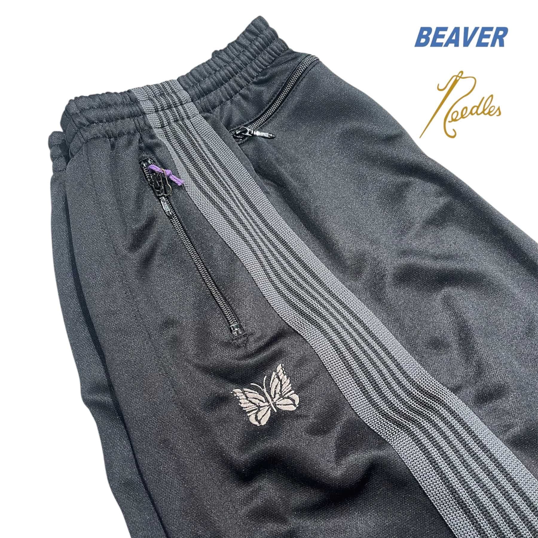 Needles/ニードルズ　BEAVER別注 H.D. Track Pant - Poly Smooth　26AW -BLACK- BLACK XS