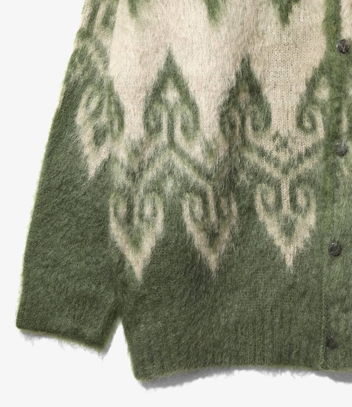 NEEDLES/ニードルズ/MOHAIR CARDIGAN - NORDIC モヘアカーディガン OLIVE S