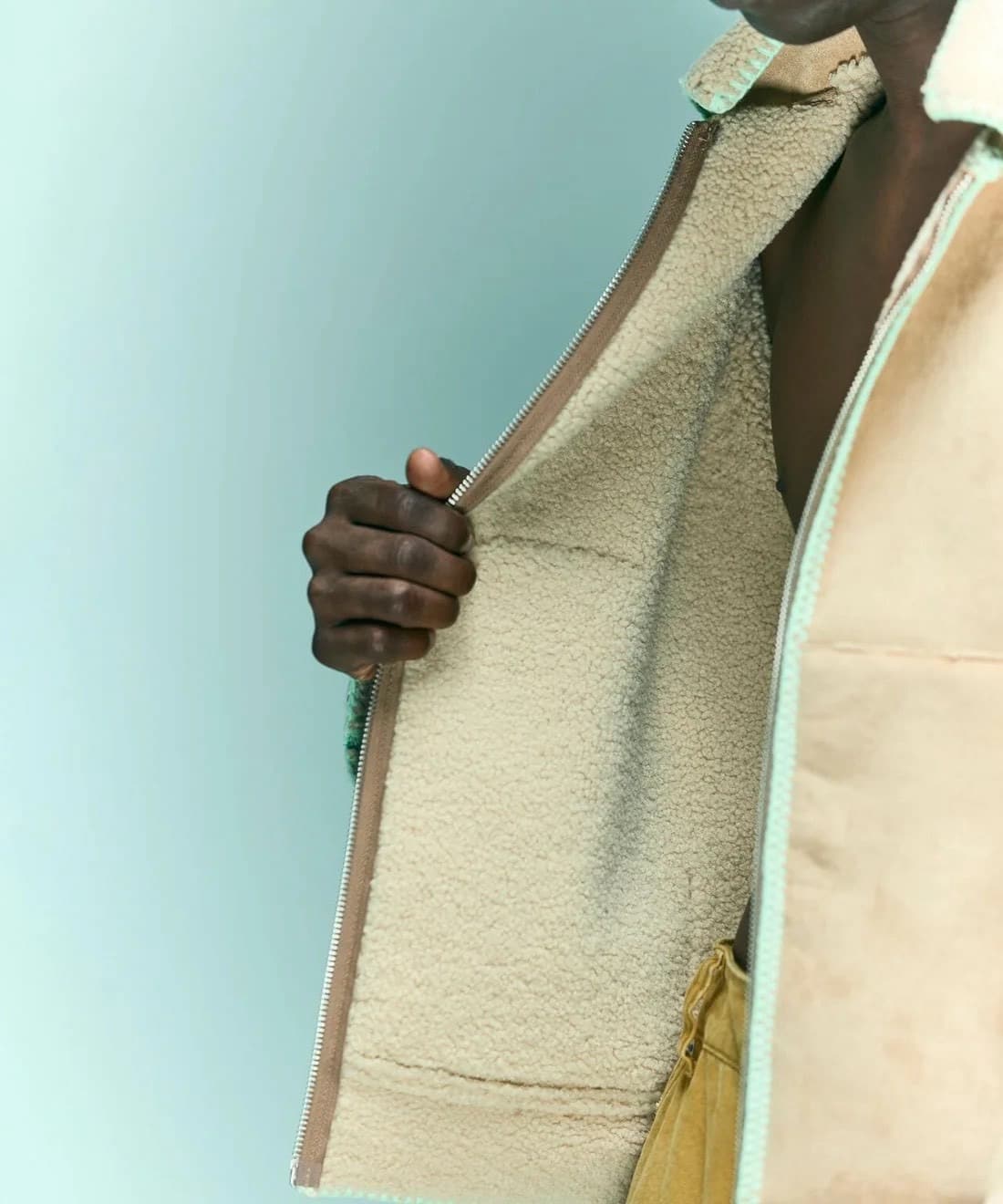 B omnivore/ビーオムニボー　FAKE MOUTON BLOUSON フェイクムートンブルゾン BEIGE M