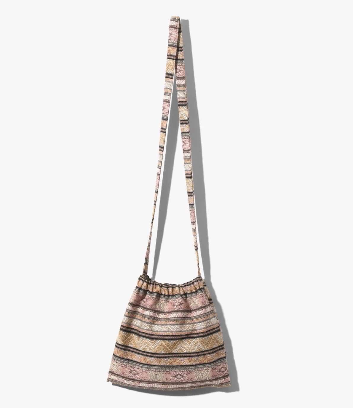 Needles/ニードルズ/ELASTIC POCHETTE- COTTON ETHNIC STRIPE JQ. 24ss PINK FREE