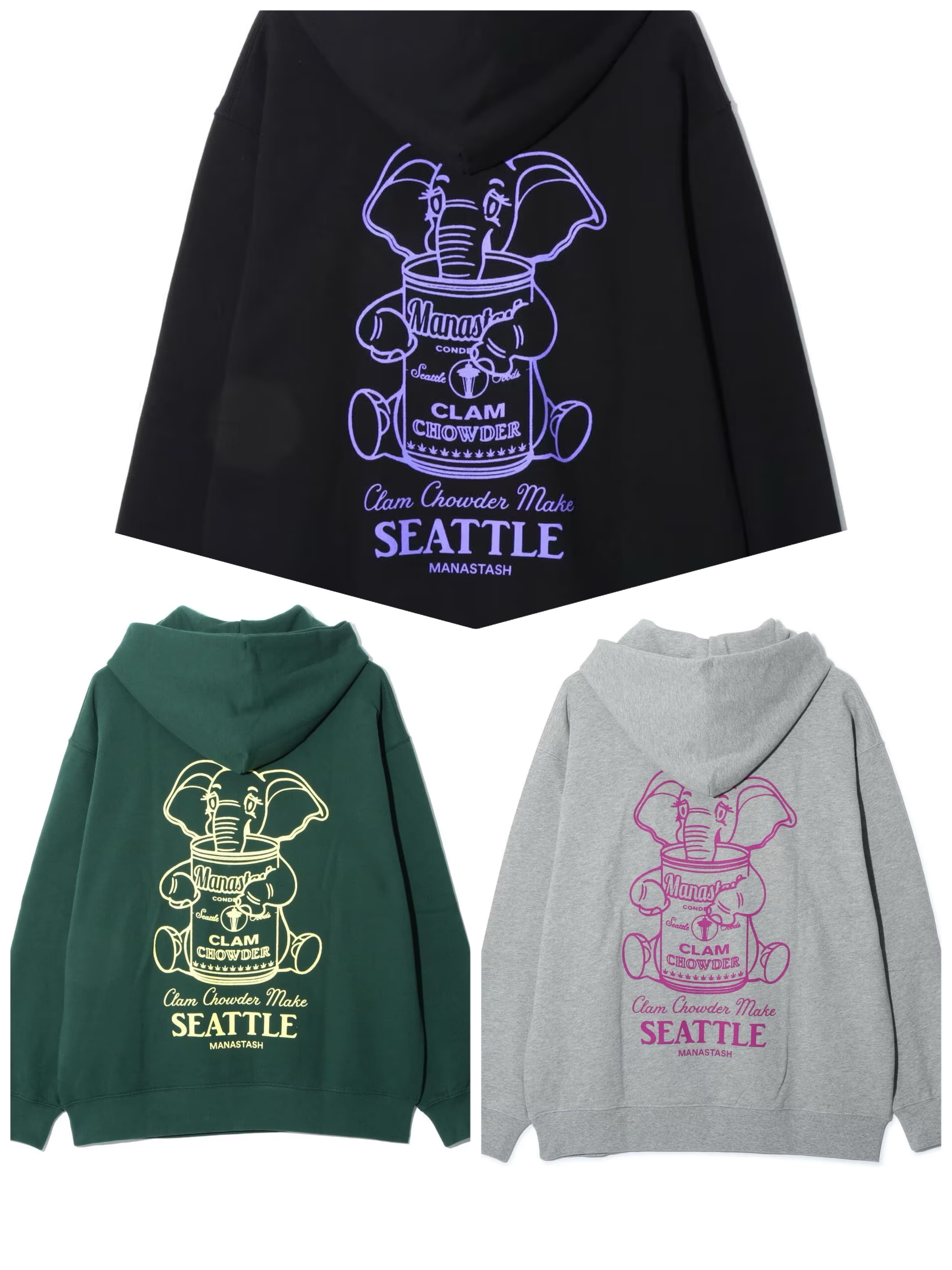 MANASTASH/マナスタッシュ/CiTee HOODSWEAT ELEPHANT BLACK S