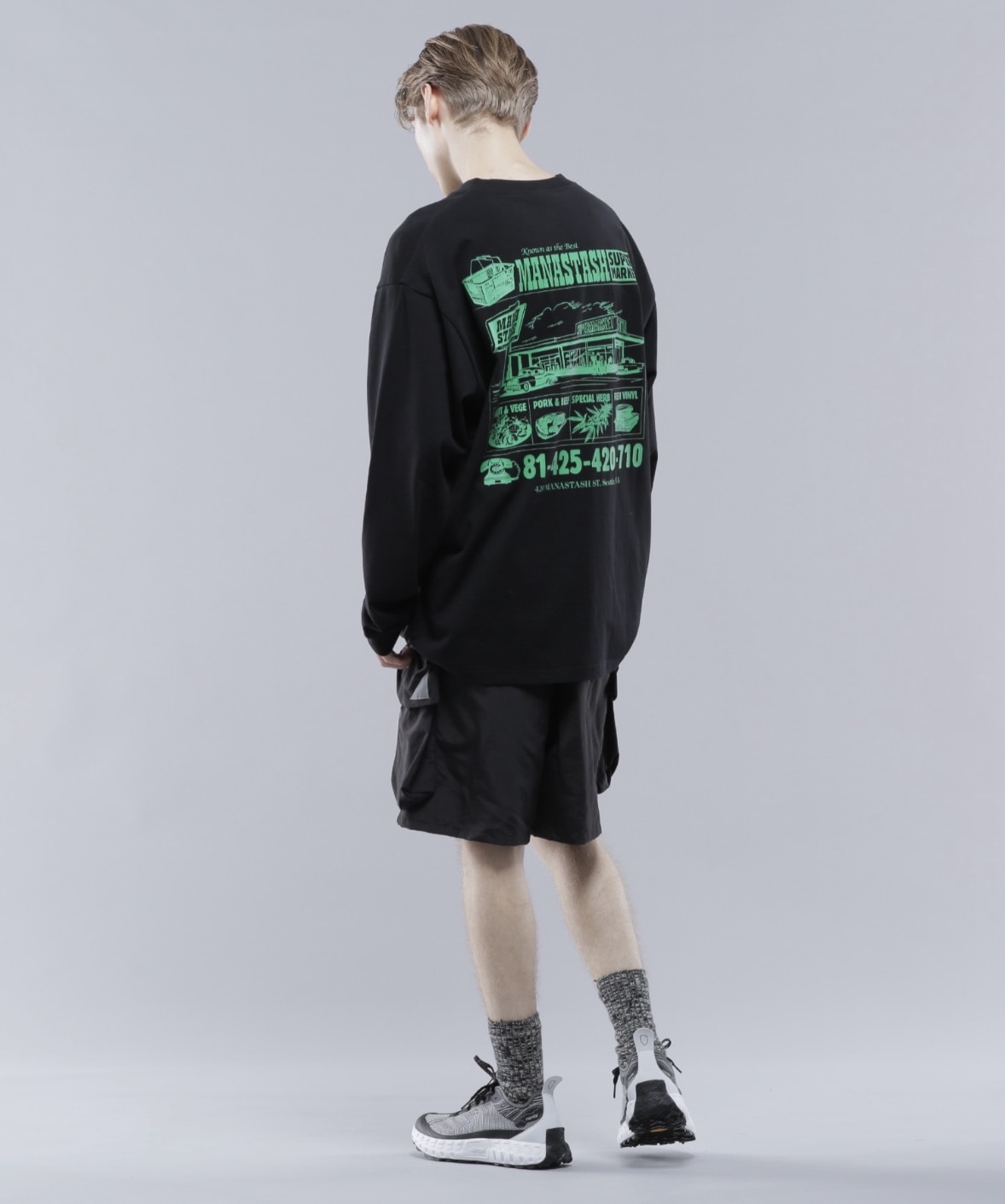 MANASTASH/マナスタッシュ/CiTee L/S SUPERMARKET BLACK M