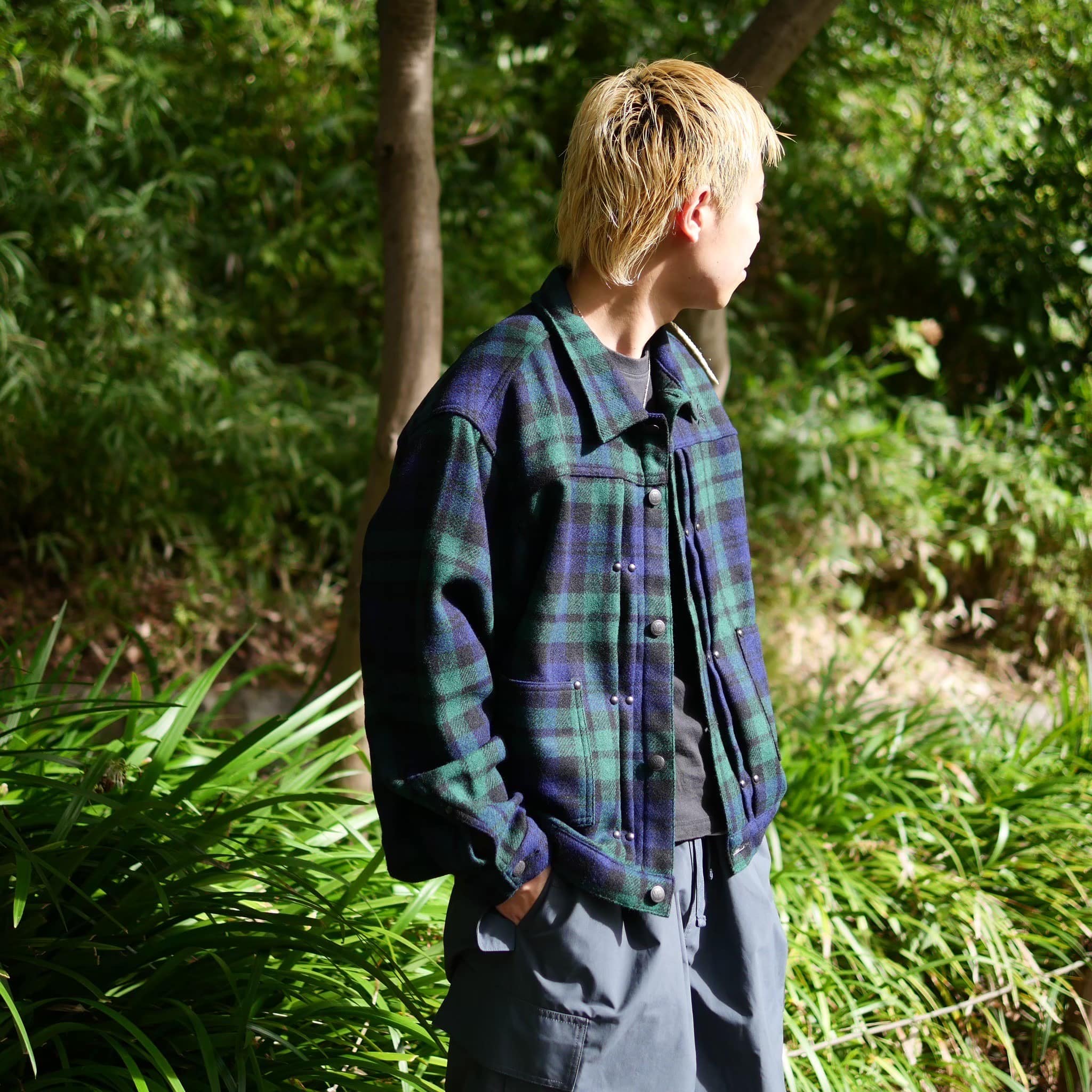 Needles/ニードルズ/別注MW Jean JK - Wool Tartan Plaid 24AW GREEN S