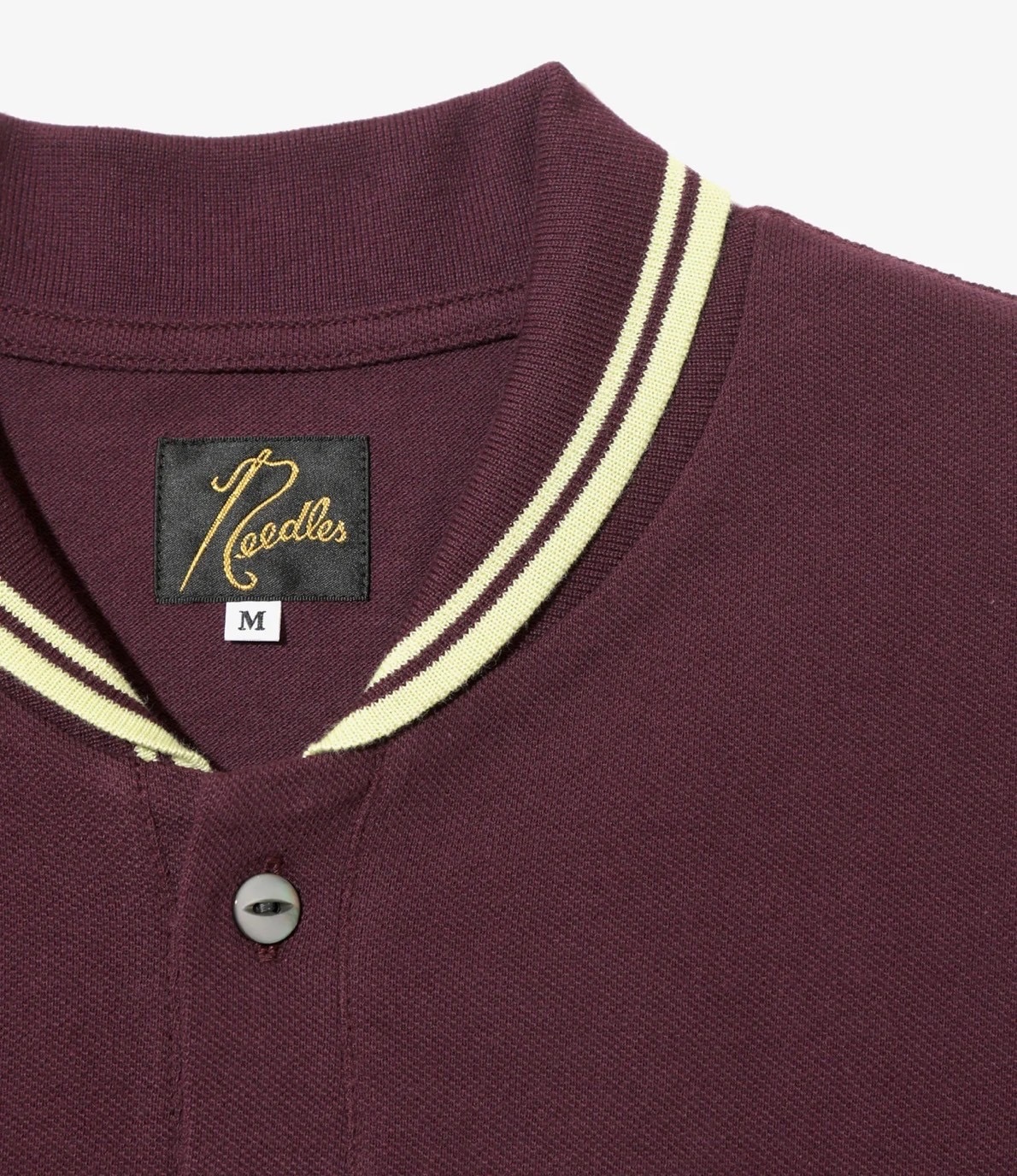 Needles/ニードルズ/Shawl Collar S/S Polo - Cotton Pique 25SS WINE S