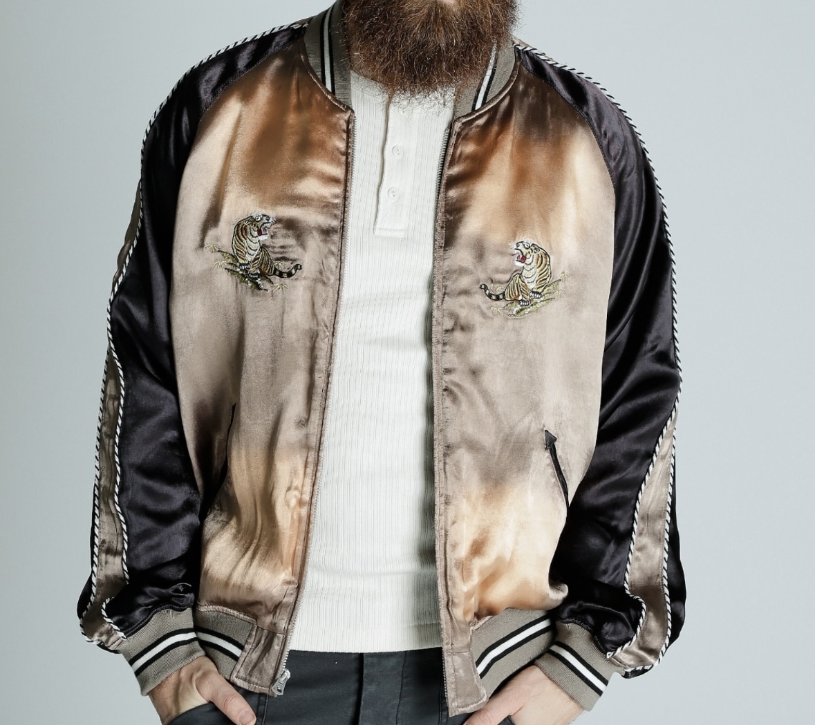  Schott/ショット/RAYON SUKA ASING JACKET/レーヨン エイジング スカジャン BEIGE M