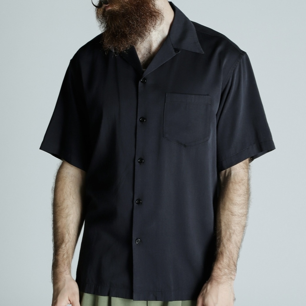 Schott/ショット/CR PLAIN SHIRT/コットン レーヨン プレーンシャツ BLACK M