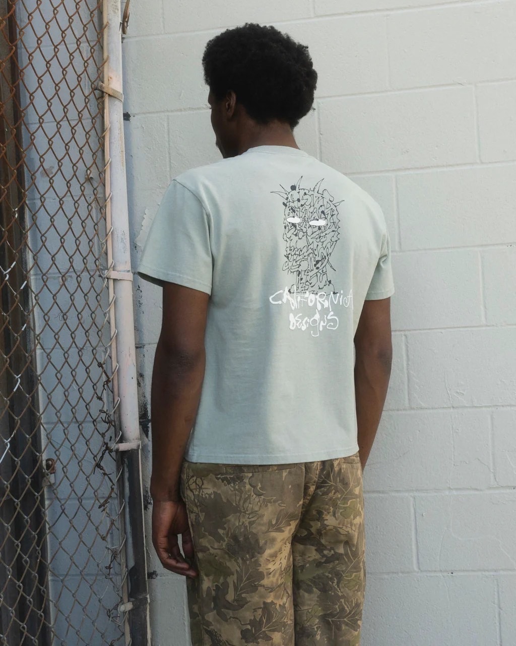 BRAIN DEAD/ブレインデッド/SKRAM T-SHIRT - SEAFOAM SEFOAM M