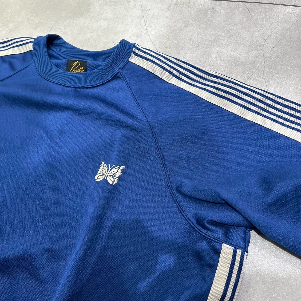 Needles/ニードルズ BEAVER×Needles 別注Track S/S Crew/トラッククルー CHARCOAL×BLACK S