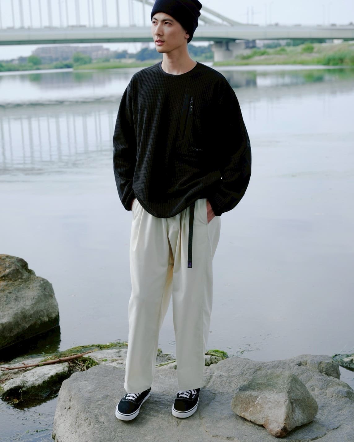 Gramicci/BEAVER別注TUCK T/C TWILL PANTS　別注タックT/Cツイルパンツ GREIGE S