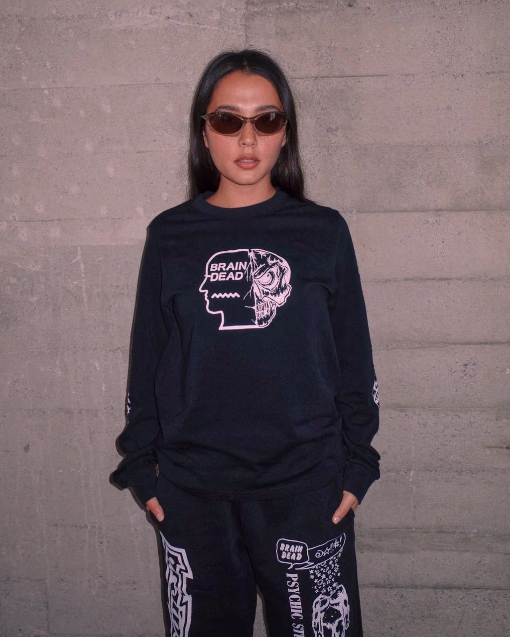 セレクトレイヤーx Brain Dead Creatures Rainbow BRAIN DEAD/ブレインデッド/SKULL MECH LONG SLEEVE - BLACK(M