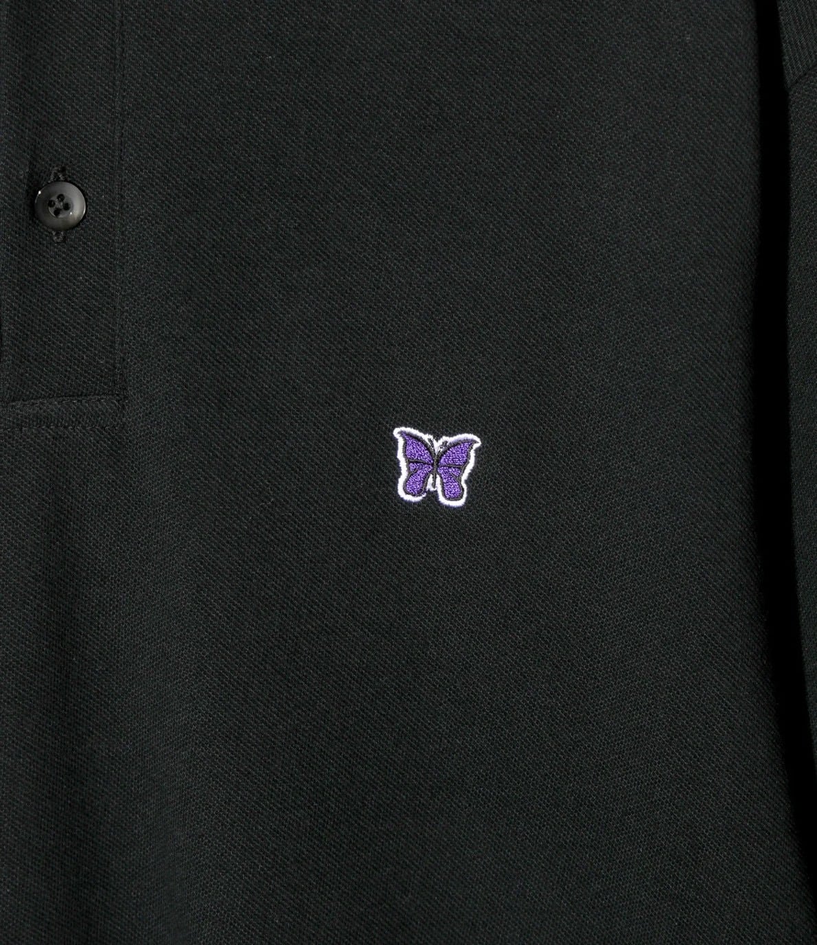 Needles/ニードルズ　L/S Polo Shirt - Cotton Pique 25AW BLACK M