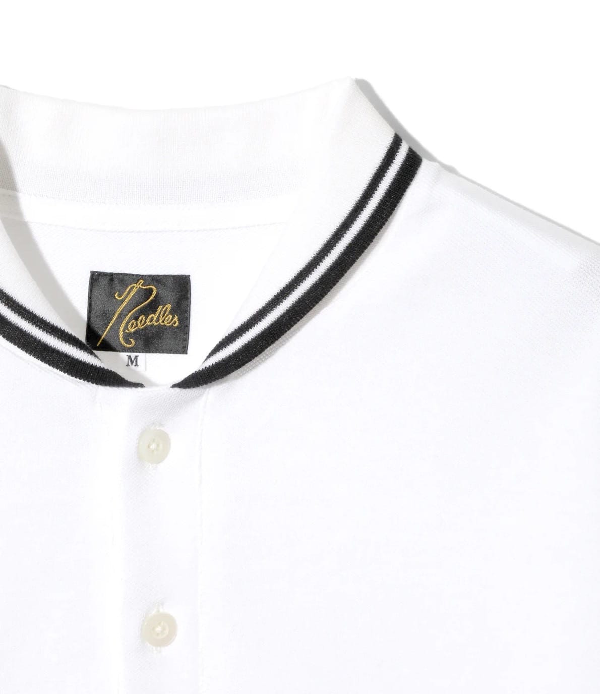 Needles/ニードルズ　L/S Polo Shirt - Cotton Pique 25AW WHITE M