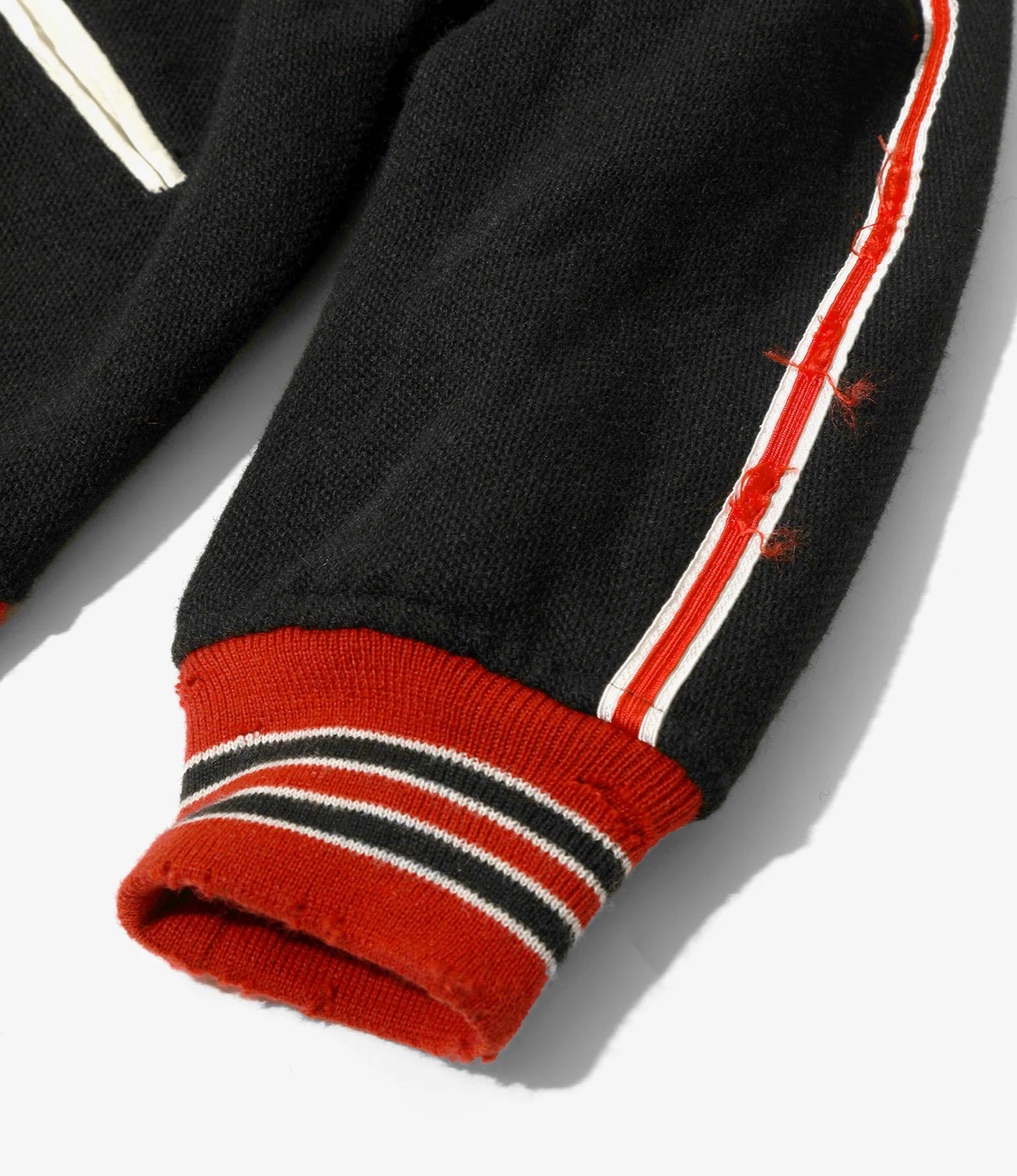 NEEDLES/ニードルズ/DECONSTRUCTED LETTERED JACKET - WOOL MELTON BLACK L