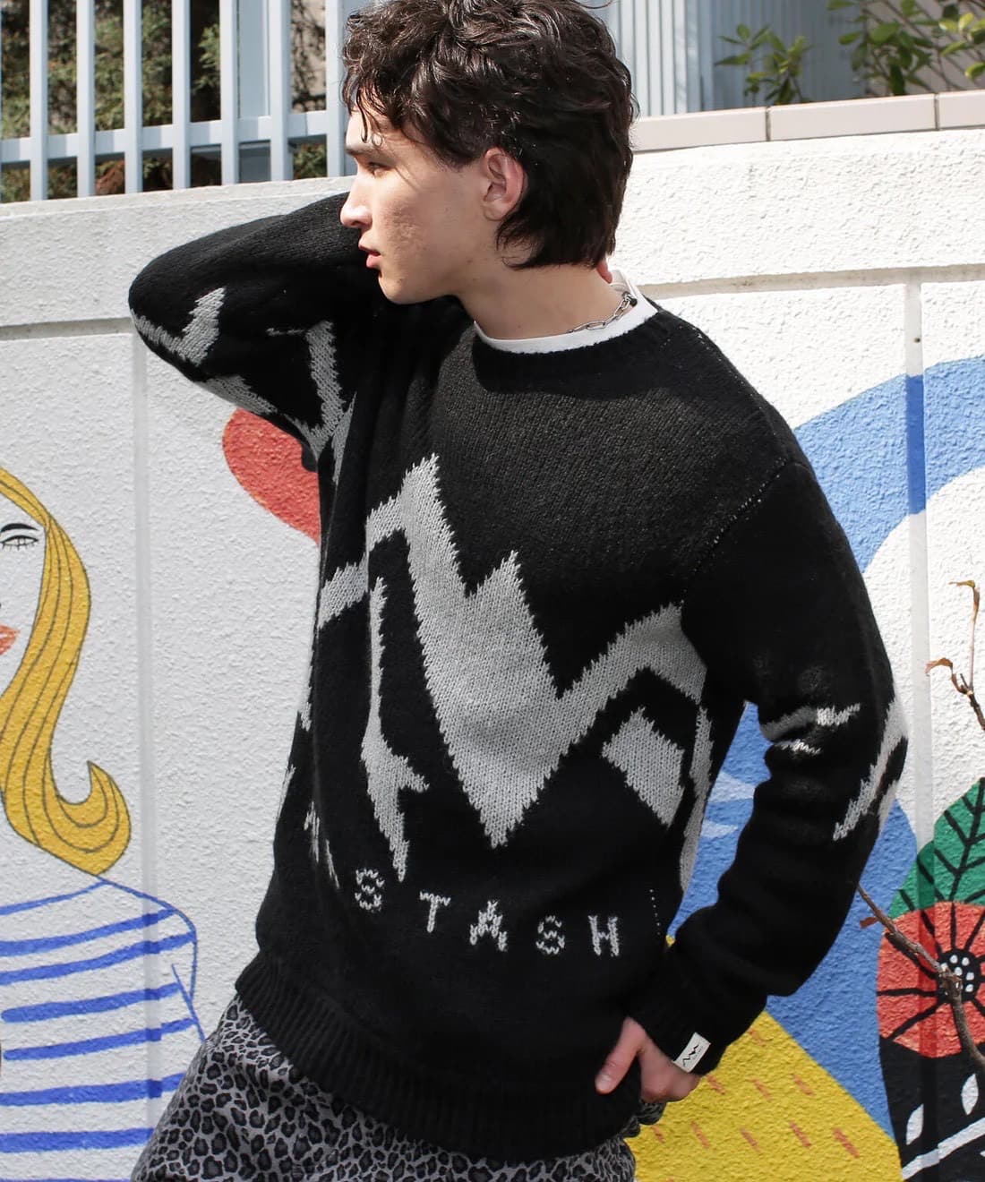 MANASTASH/マナスタッシュ/LOGO SWEATER ニット BLACK M