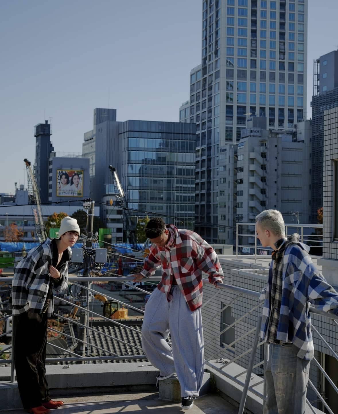 B omnivore/ビーオムニボー/BLOCK CHECK SHIRTS ブロックチェックシャツ BLUE M