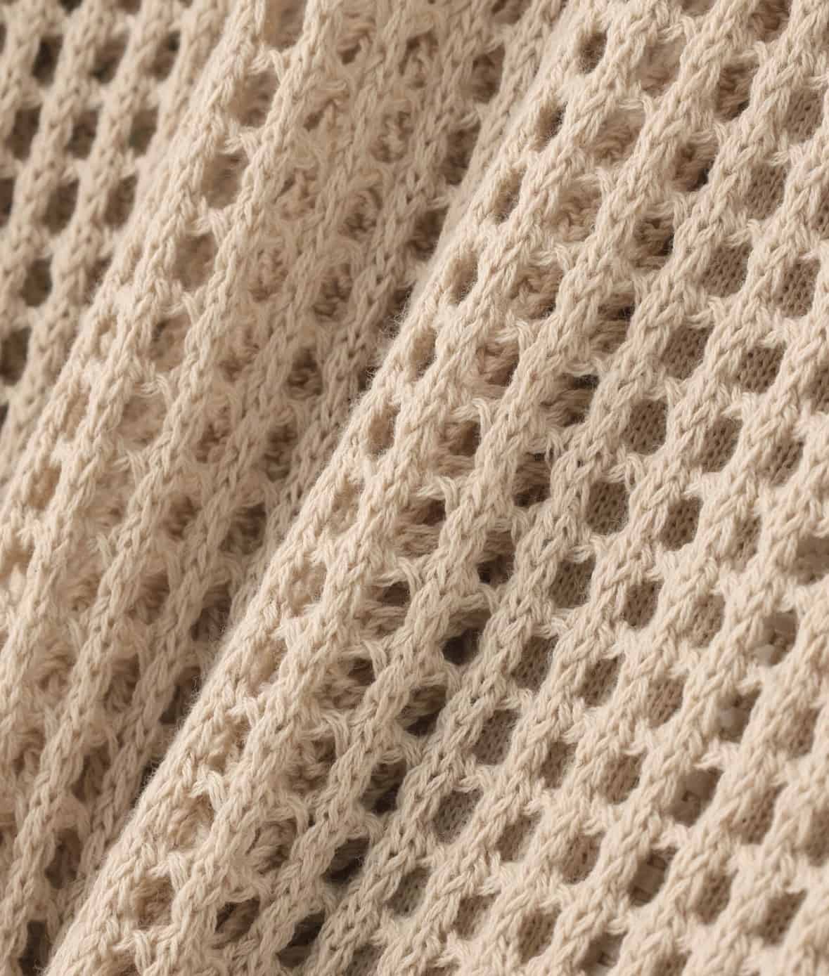 B omnivore/ビーオムニボー/HAND - STITCH MESH HOODIE メッシュフーディー BEIGE M