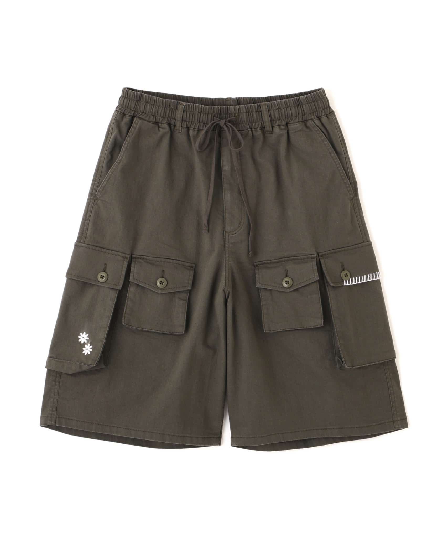 B omnivore/ビーオムニボー　HAND STITCH CARGO SHORTS BLACK M
