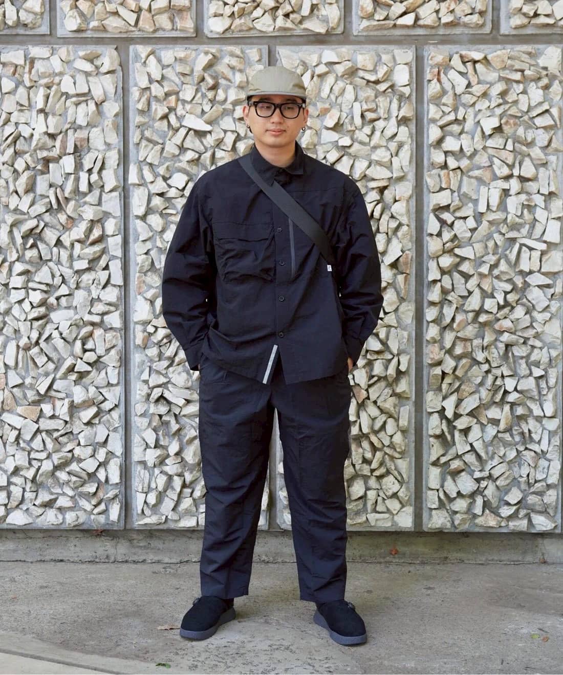 GRAMICCI/グラミチ/別注NYLON TUCK PANTS　別注ナイロンタックパンツ　-BLACK- BLACK S