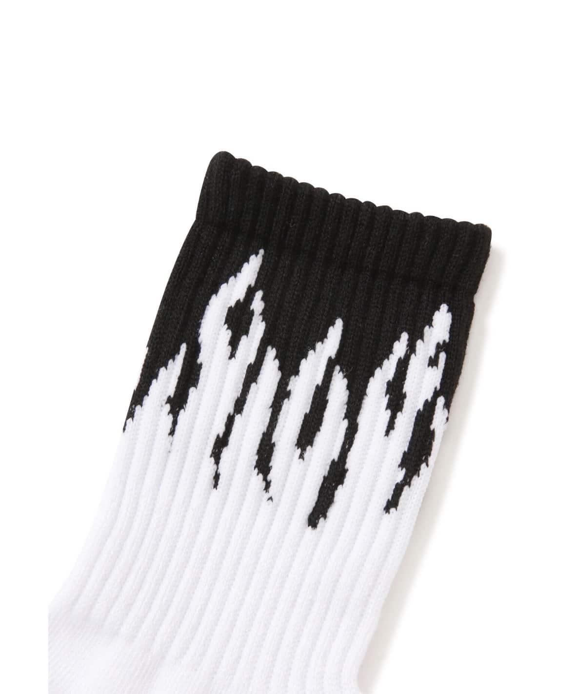 Schott/ショット/HIGT-SOCKS FLAME/フレイム ハイソックス BLACK＆WHITE F