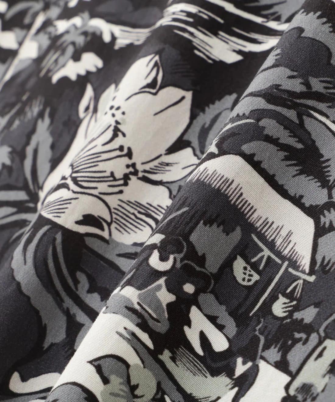 Schott×Pineapple Juice/ショット×パイナップルジュース WATER VALLEY RAYON SHIRT BLACK M