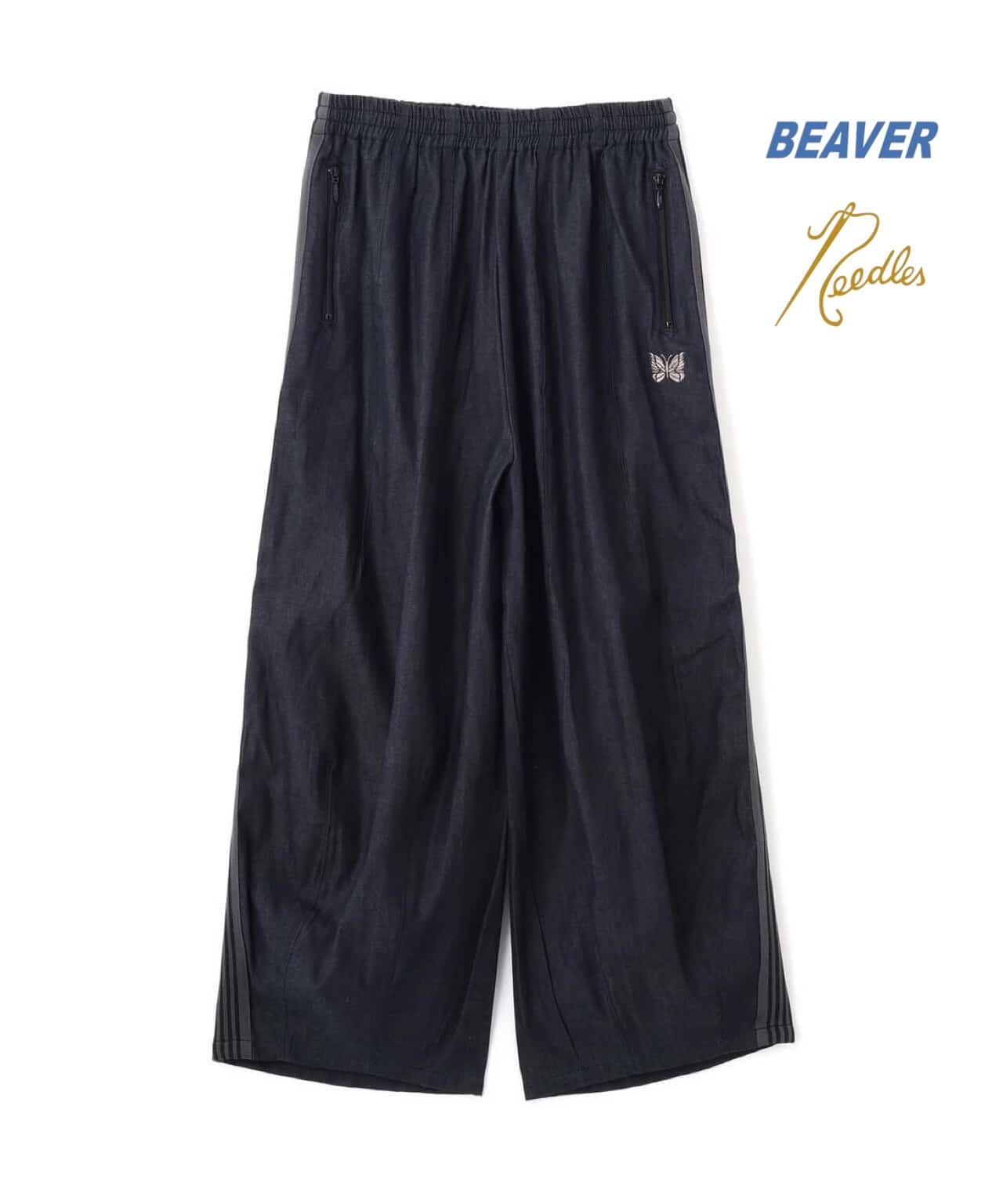 Needles/ニードルズ 別注H.D. Track Pant - DENIM -BLACK- BLACK XS
