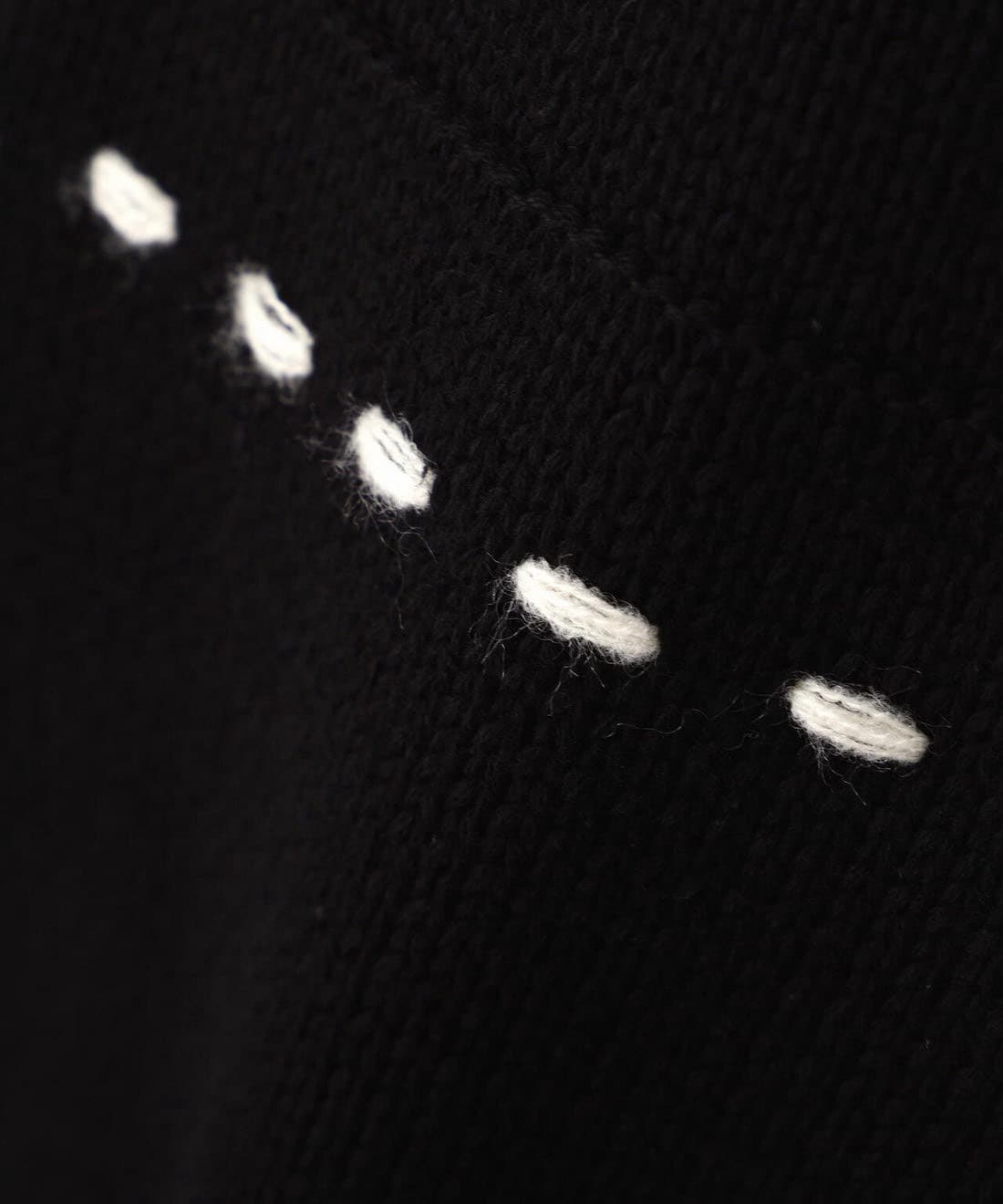 B omnivore/ビーオムニボー/HANDSTITCH CABLE KNIT CN ハンドステッチケーブルニットクルーネック BLACK M
