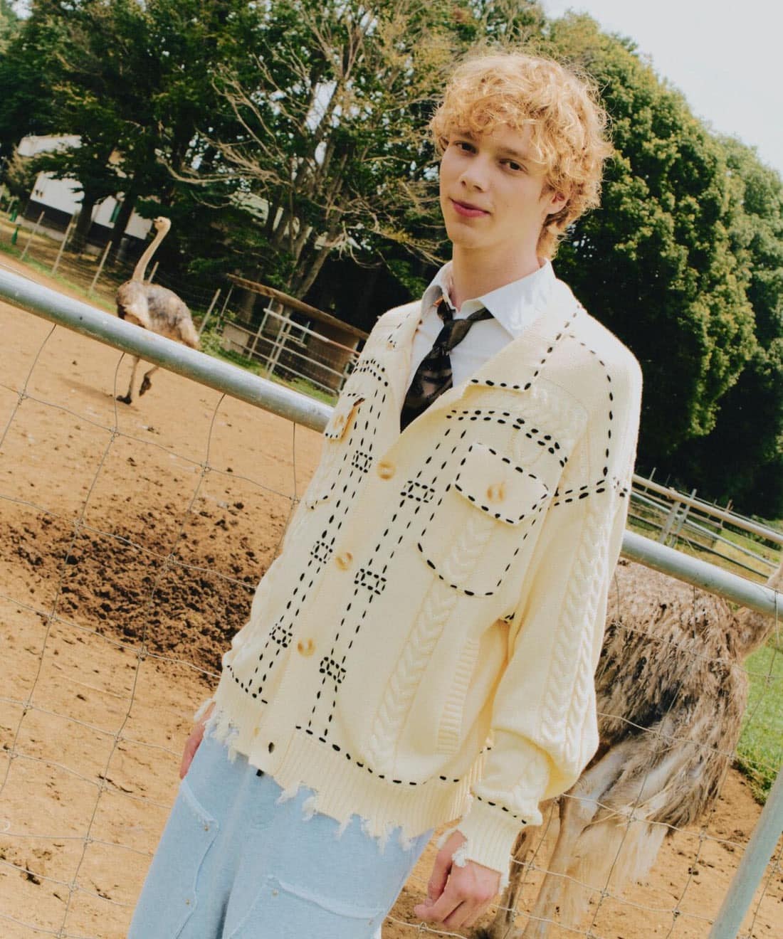 B omnivore/ビーオムニボー/HANDSTITCH CABLE KNIT JKT ハンドステッチ