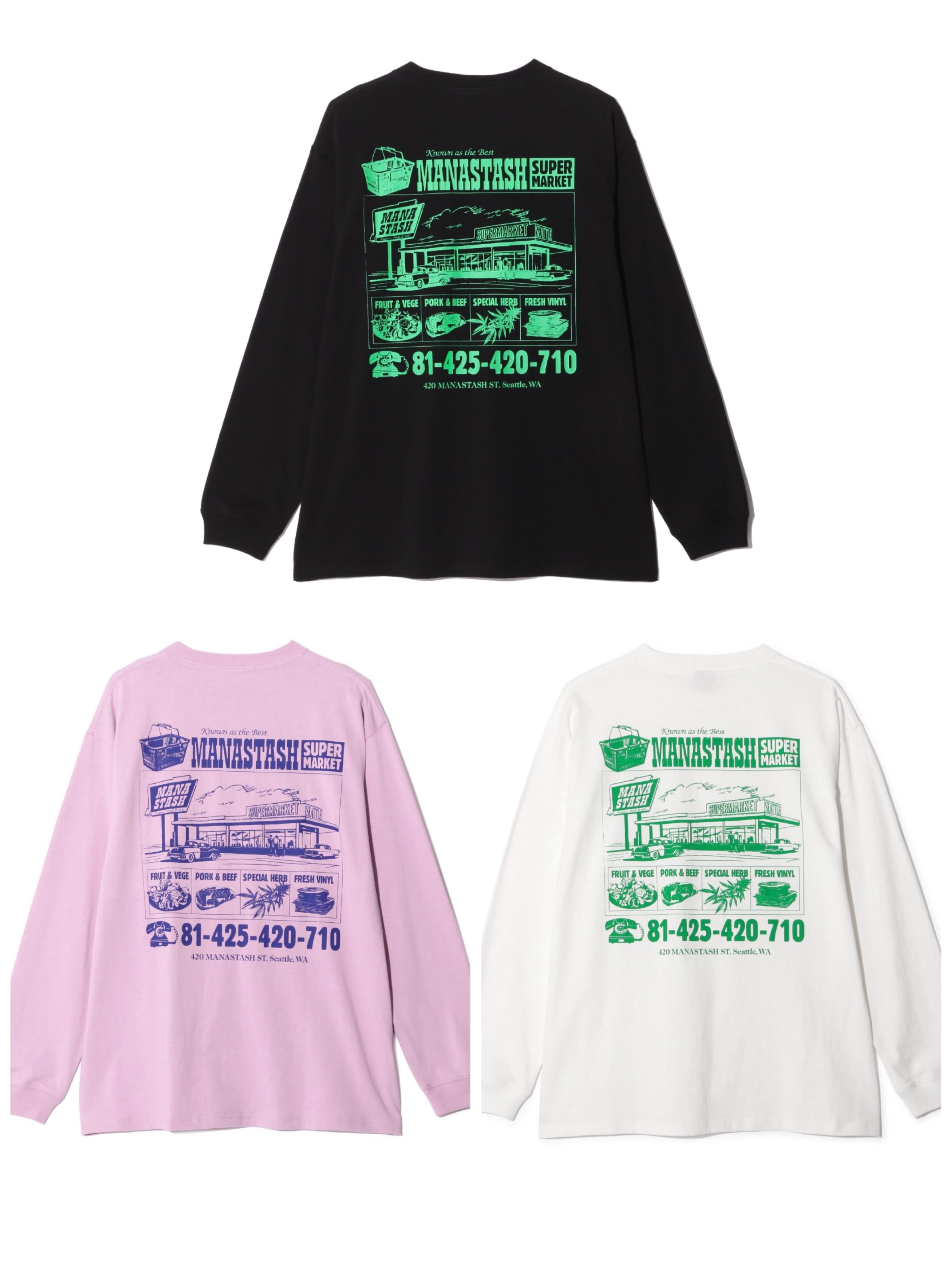 MANASTASH/マナスタッシュ/CiTee L/S SUPERMARKET WHITE M