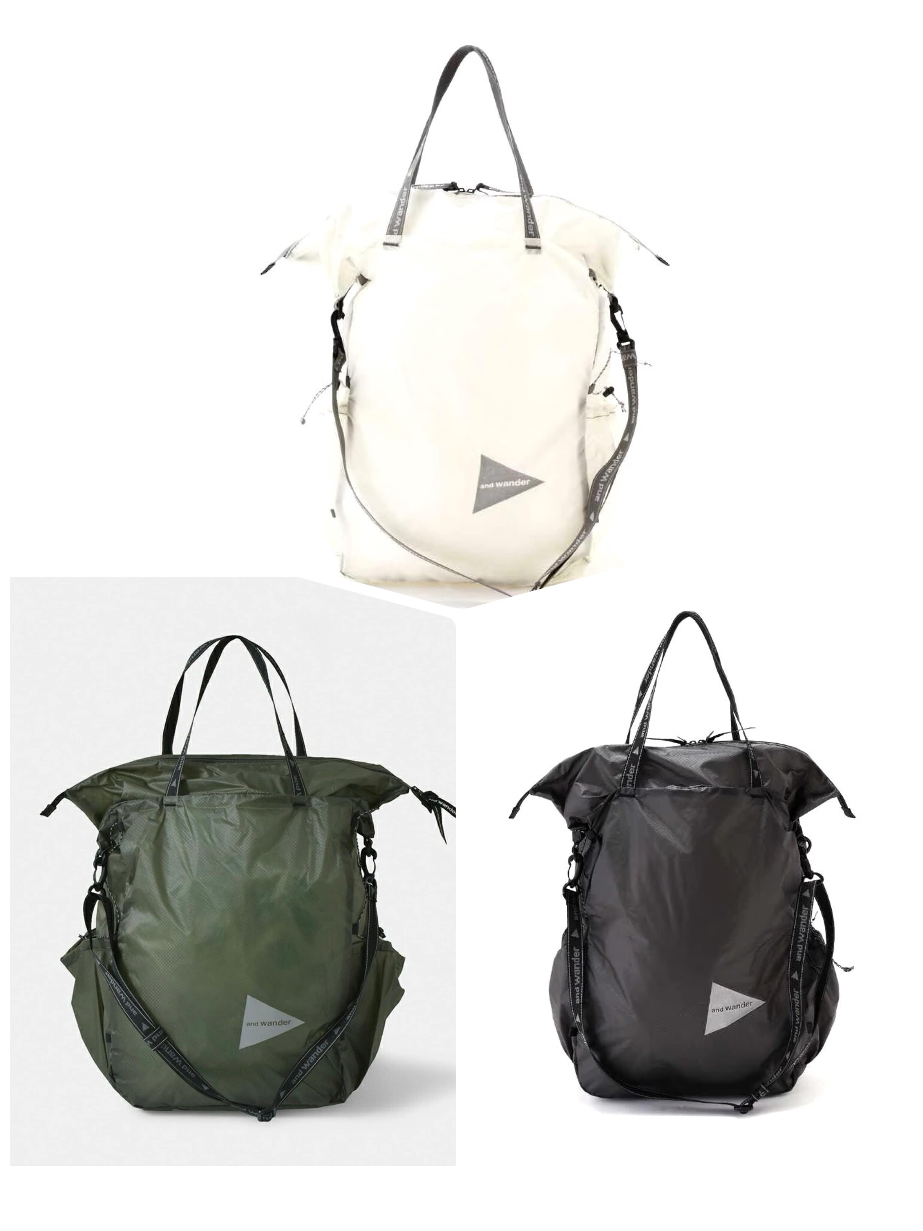 and wander/アンドワンダー/sil tote bag CHARCOAL GREY FREE