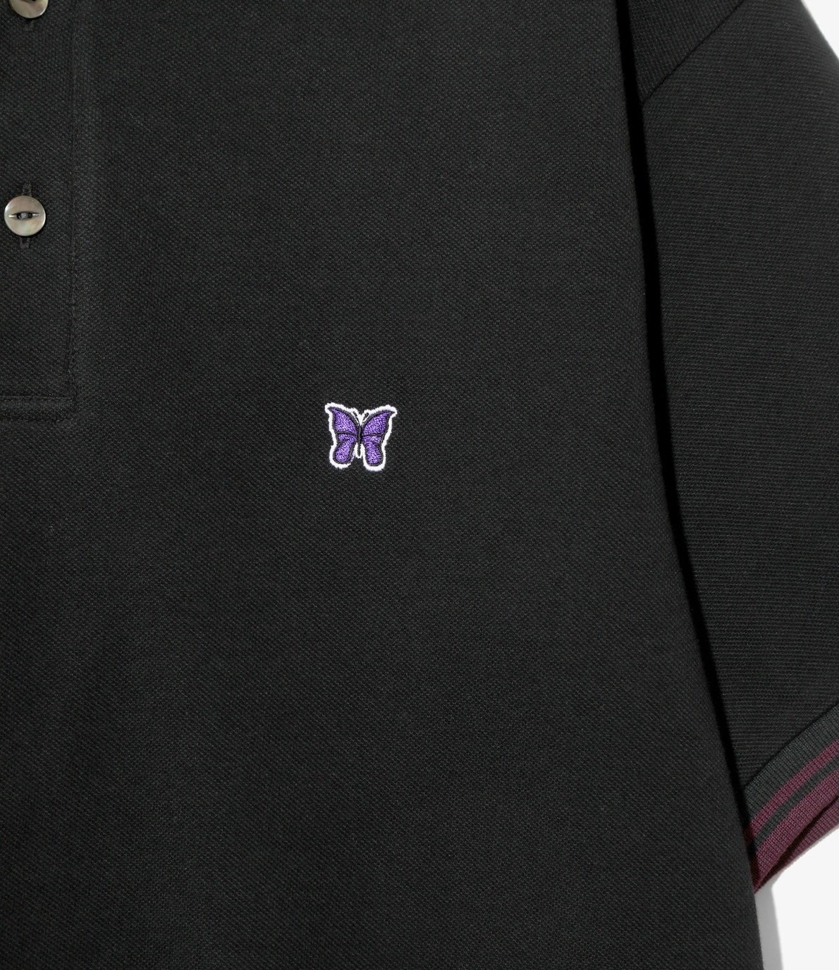 Needles/ニードルズ/Shawl Collar S/S Polo - Cotton Pique 25SS BLACK S