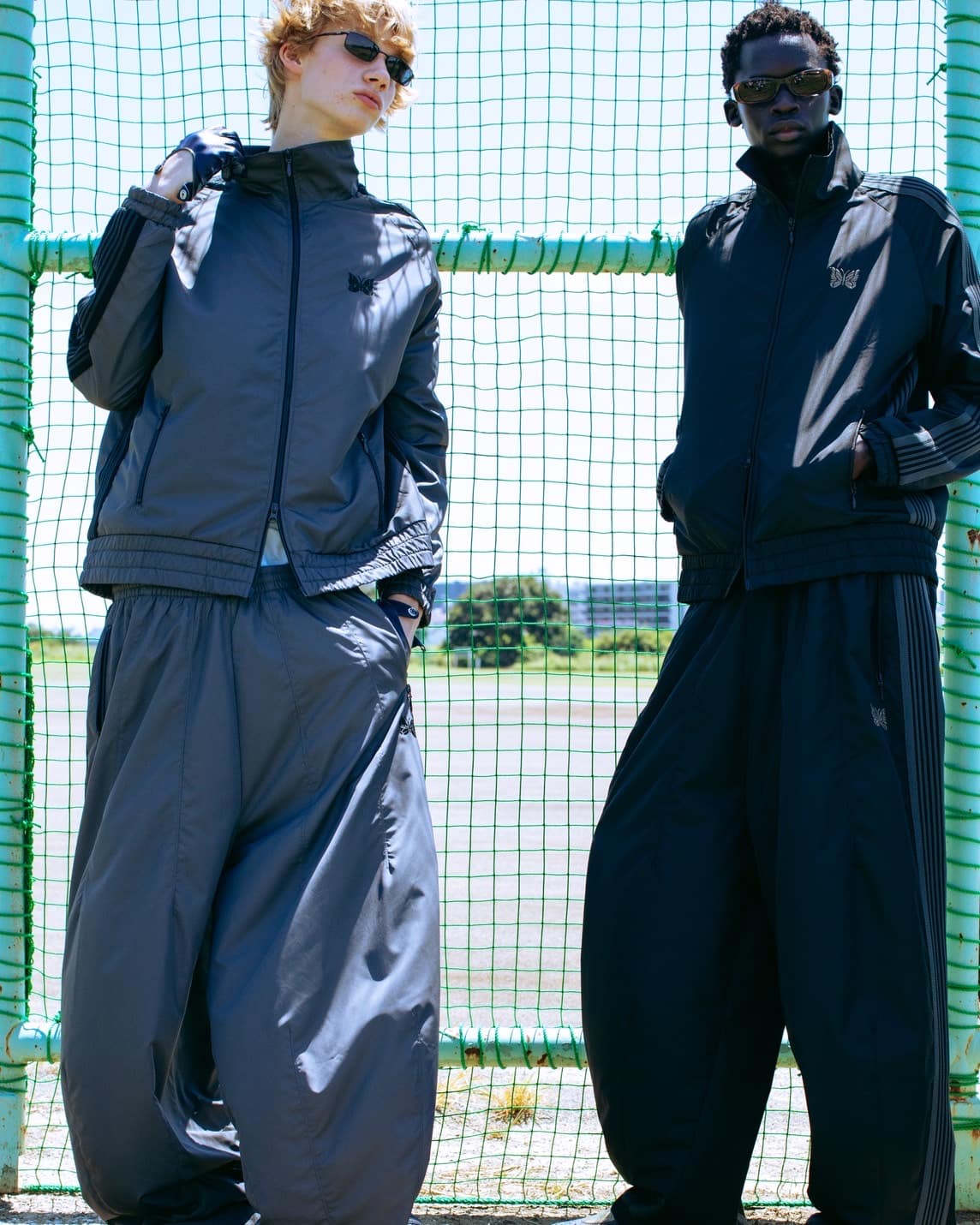 Needles×BEAVER/ニードルズ×ビーバー/別注Track Jacket - NYLON -トラックジャケット ナイロン BLACK M