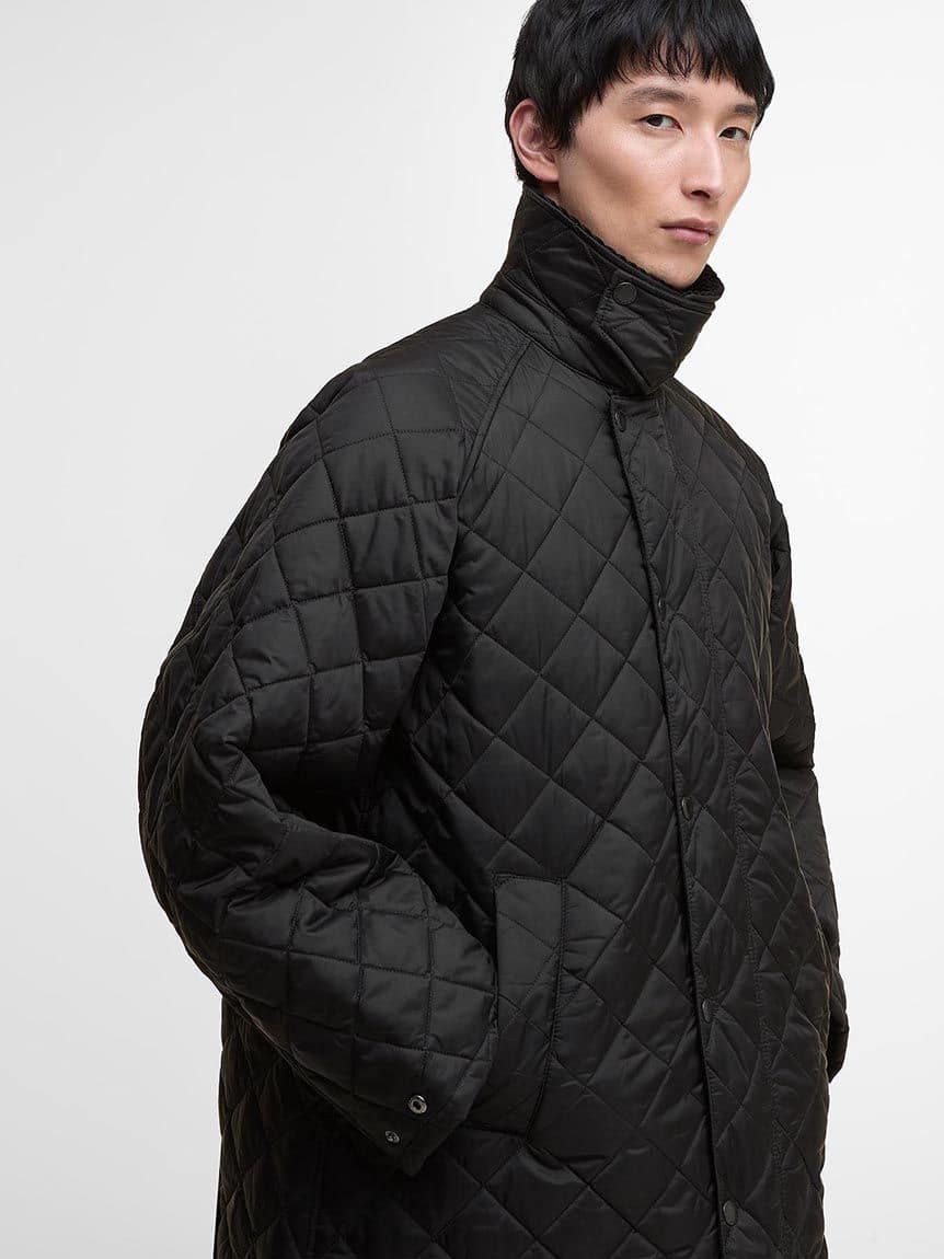 Barbour/バブアー　【EXMOOR / エクスモア】キルティング ミドル レングス コート　252MQU1867 BLACK 38