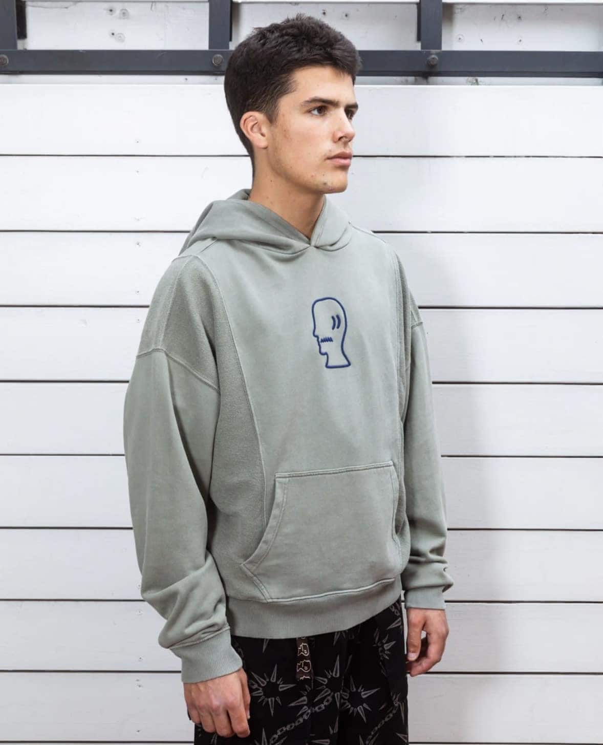 BRAIN DEAD/ブレインデッド/MENDOZA CROPPED HOODIE - CEMENT CEMNT M