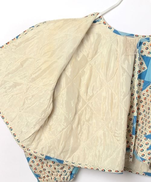 INDIA IS BEAUTIFUL/インディアイズビューティフル/ Cサテンキルトショートジャケット アイボリー FREE