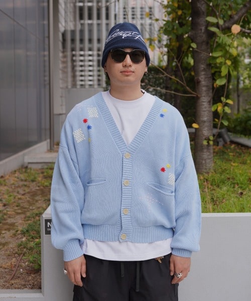  B omnivore/ビーオムニボー　HAND STITCH CARDIGAN ハンドステッチカーディガン BEIGE M