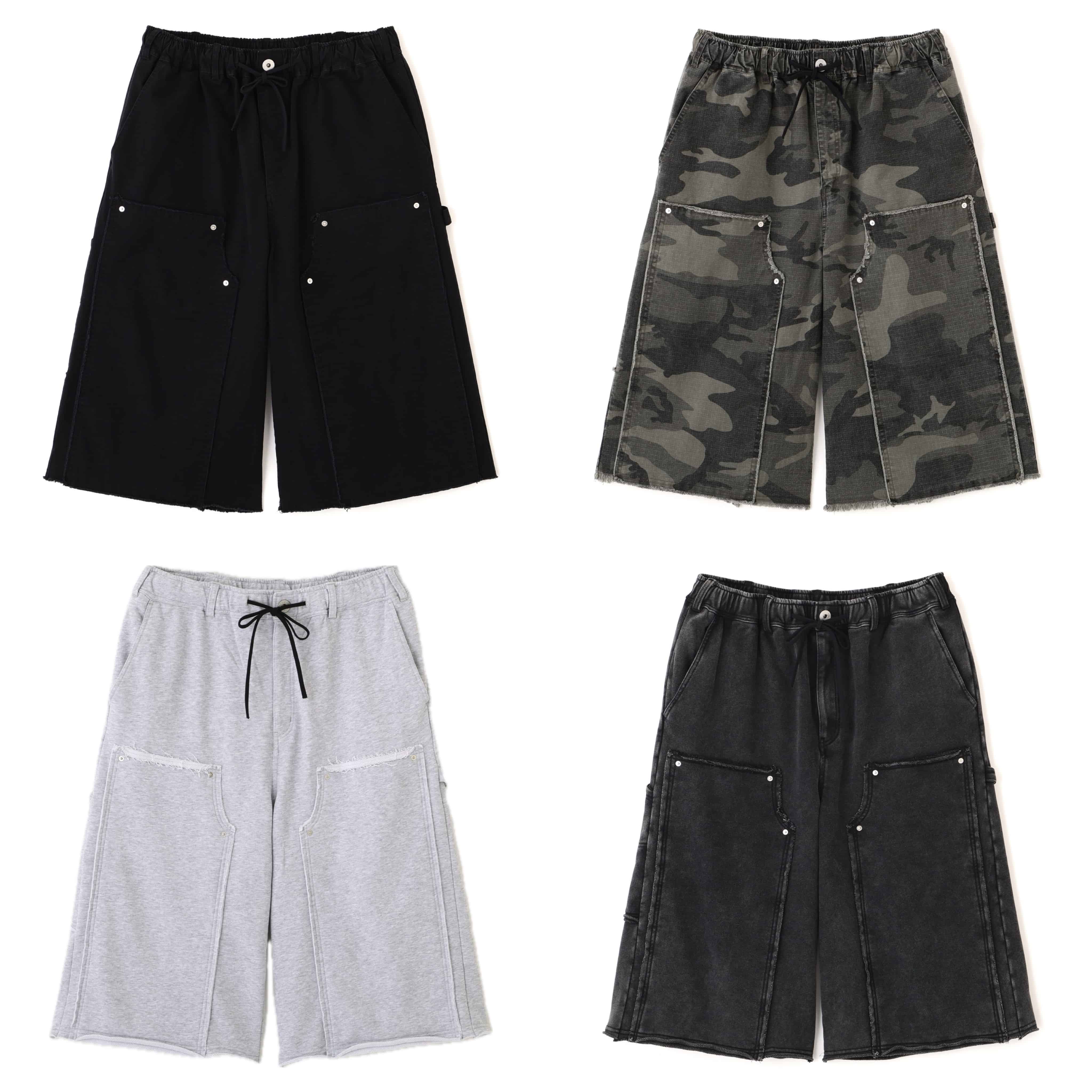 B omnivore/ビーオムニボー　W KNEE SHORTS RIP STOP ダブルニーショーツリップストップ CAMO M