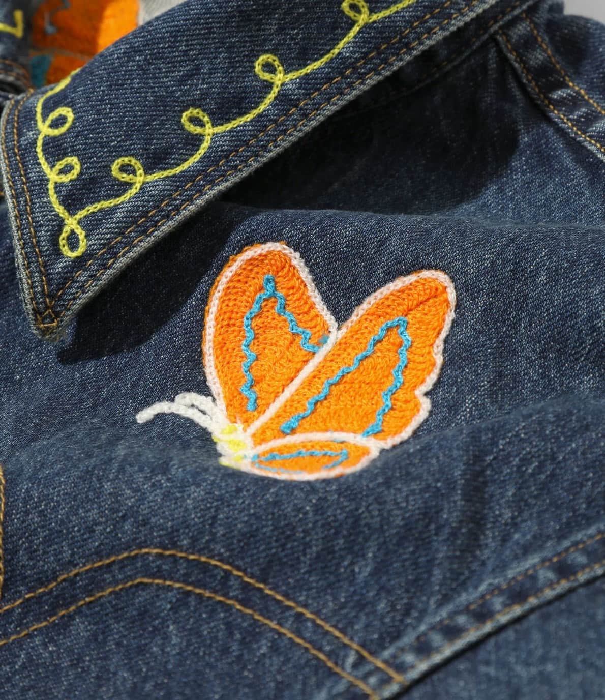Needles/ニードルズ Papillon Emb. Jean Jacket - 12oz Denim 26ss BLUE S