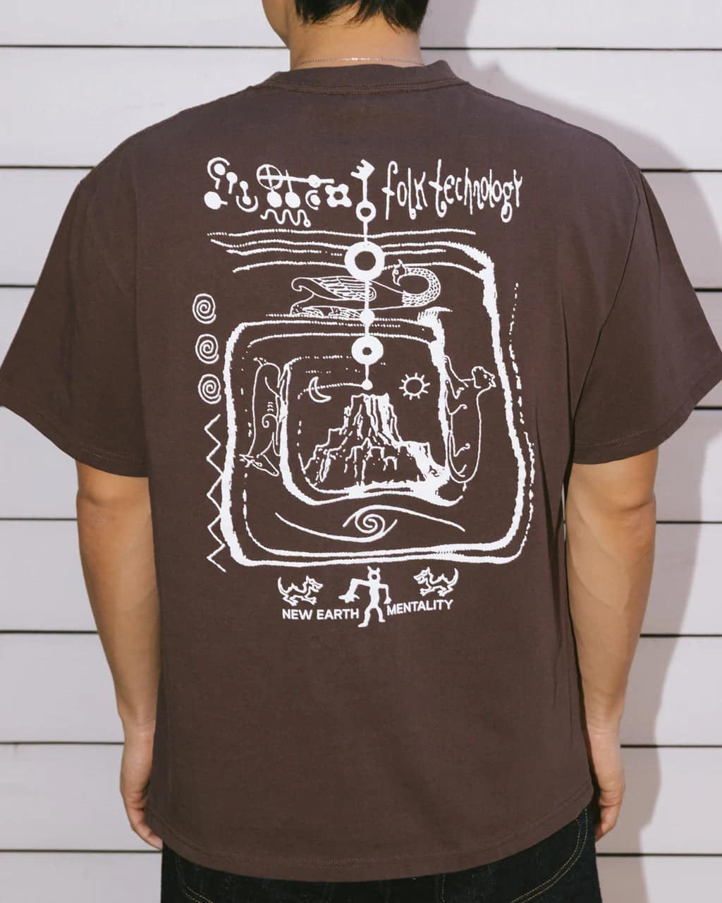 BRAIN DEAD/ブレインデッド/ANCIENT KNOWLEDGE T-SHIRT - BERRY BROWN M