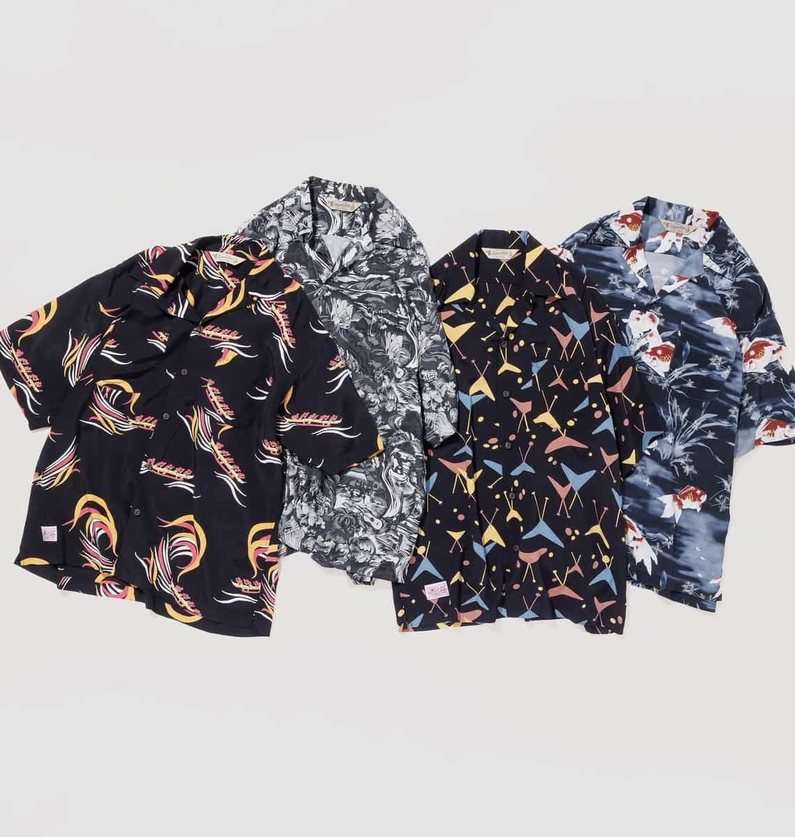 Schott×Pineapple Juice/ショット×パイナップルジュース WATER VALLEY RAYON SHIRT BLACK M