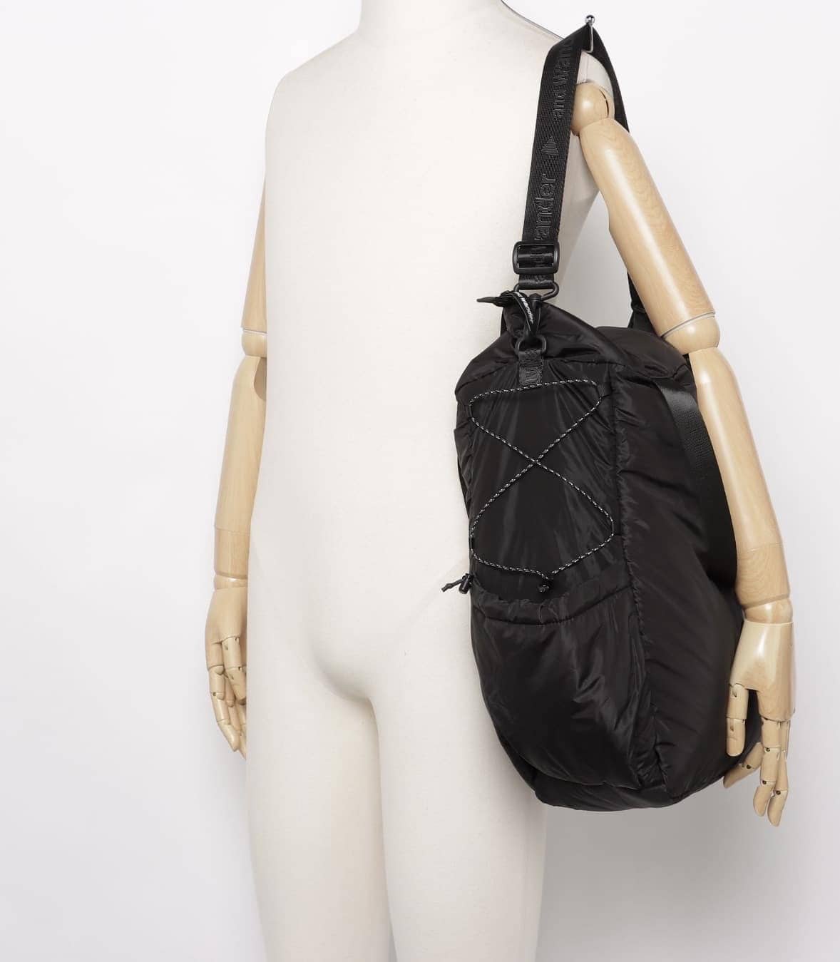 and wander/アンドワンダー/puffer mini ripstop tote bag パファーミニリップストップトートバッグ-BLACK- BLACK F