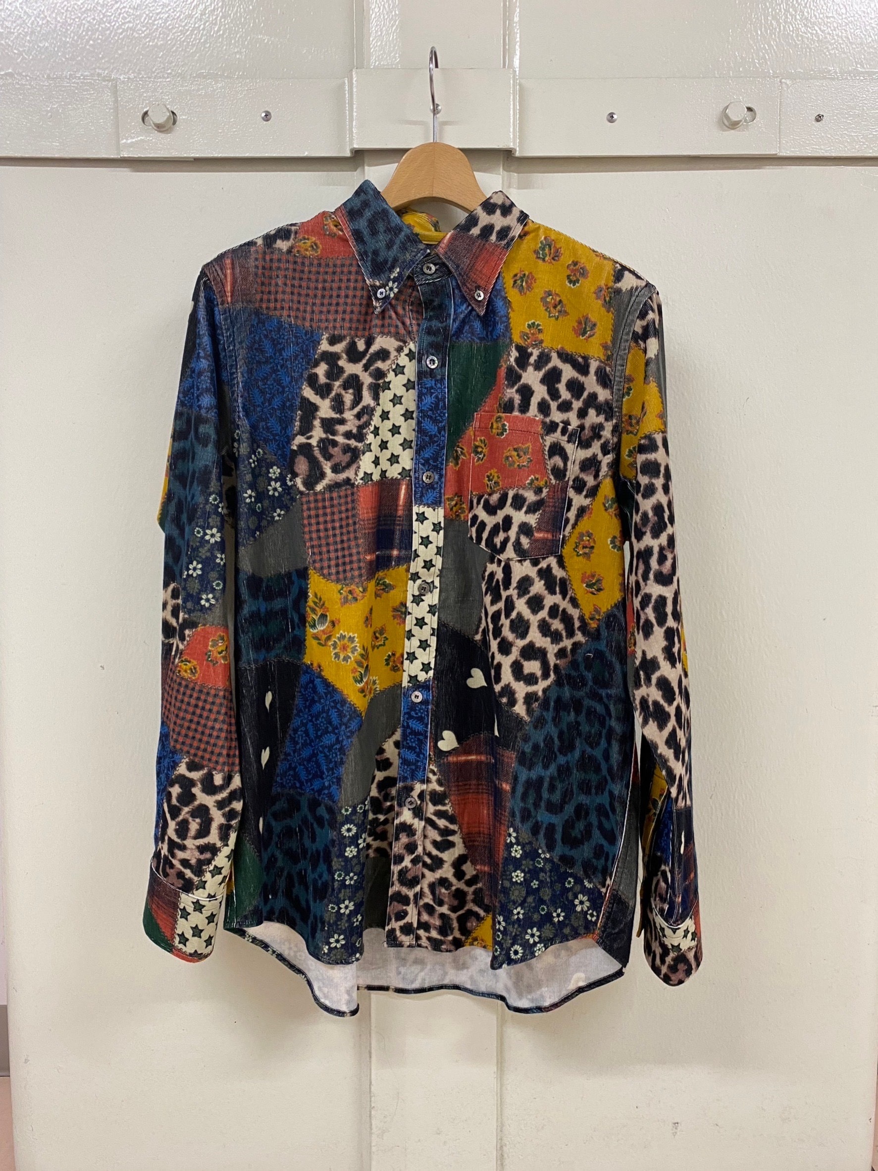 BOHEMIANS/ボヘミアンズ/CRAZY PATCH CORD B/D L/S SHIRT(M YELLOW