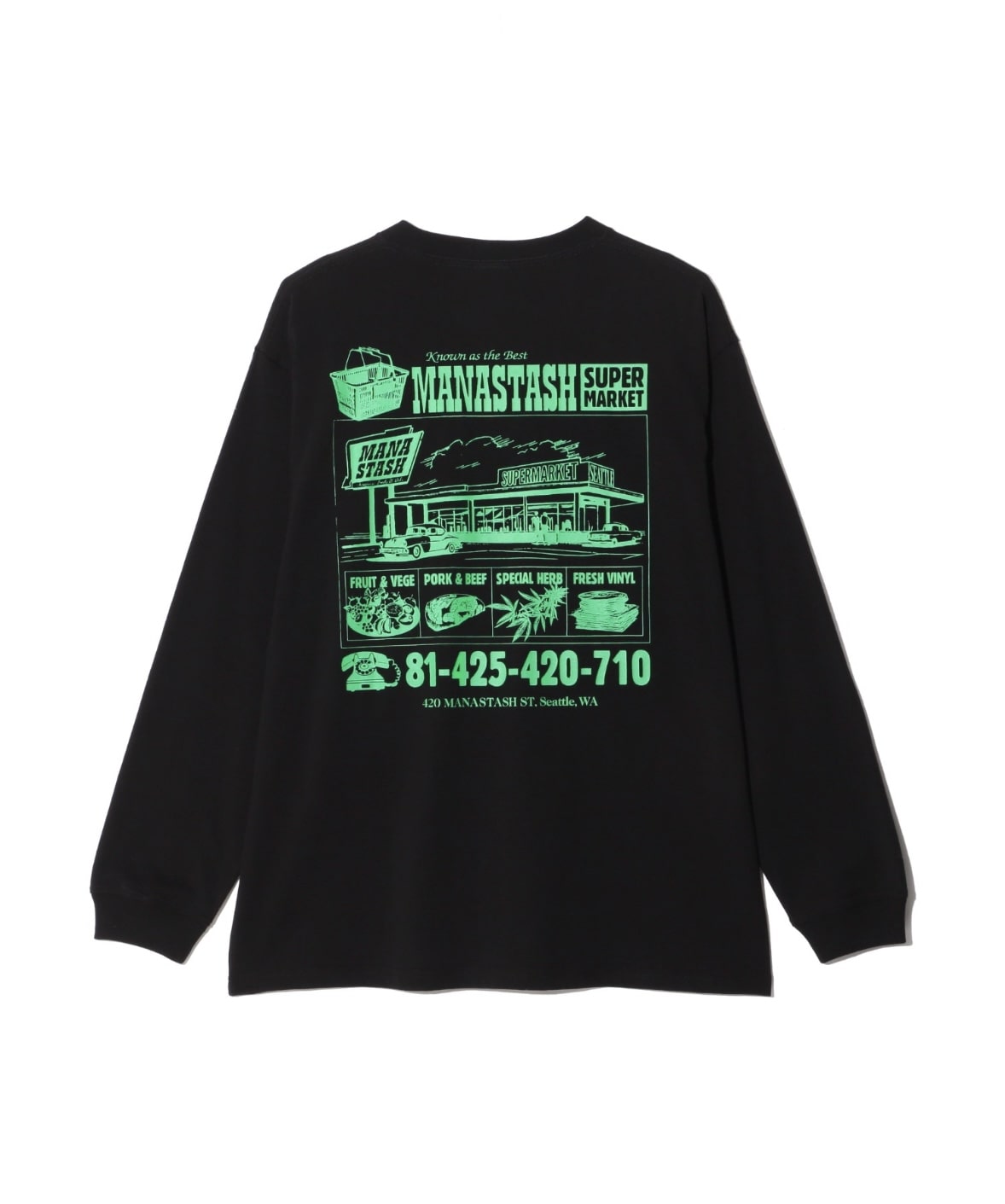 MANASTASH/マナスタッシュ/CiTee L/S SUPERMARKET BLACK M