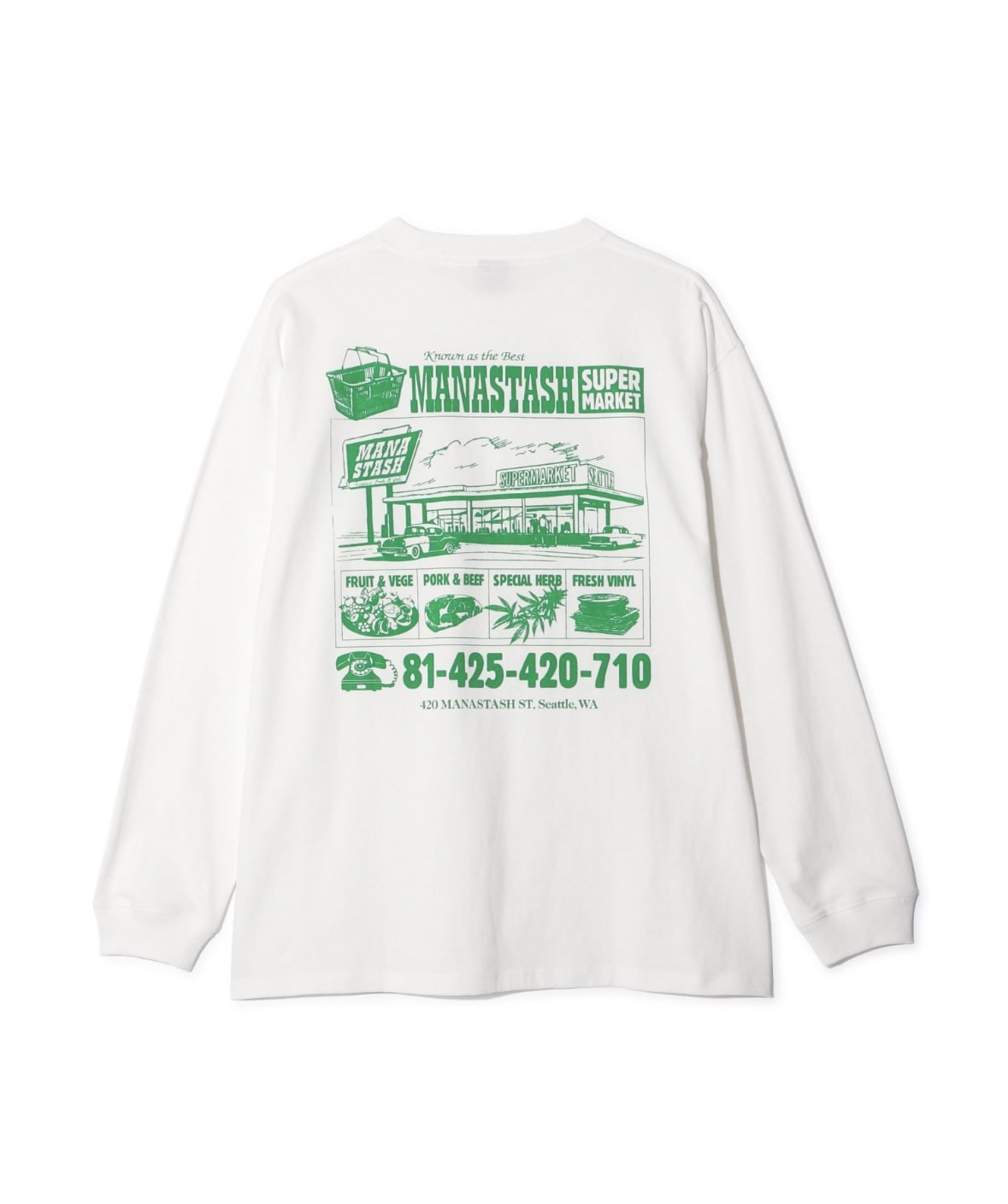 MANASTASH/マナスタッシュ/CiTee L/S SUPERMARKET WHITE M