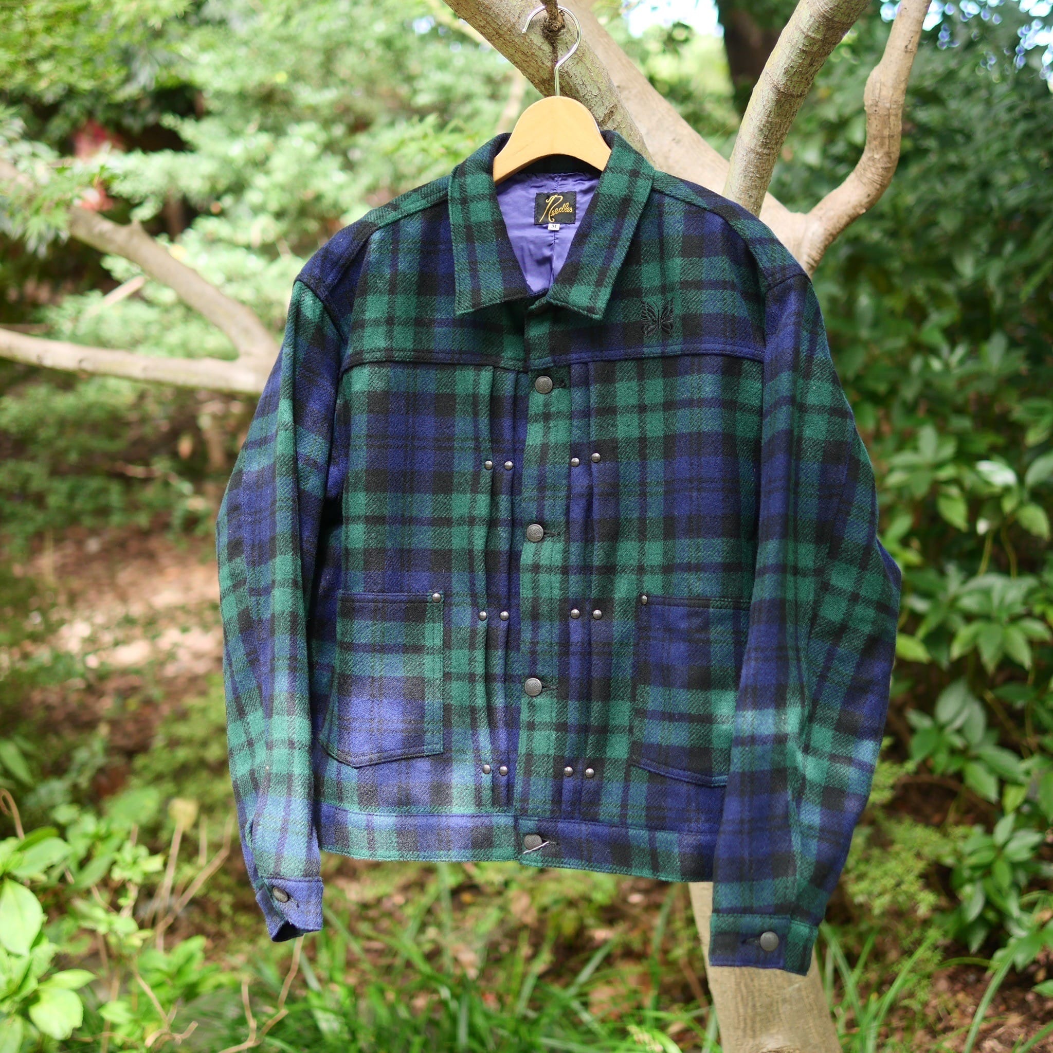 Needles/ニードルズ/別注MW Jean JK - Wool Tartan Plaid 24AW GREEN S